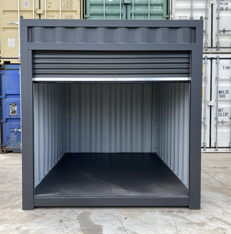 10ft shipping container with grey roller door