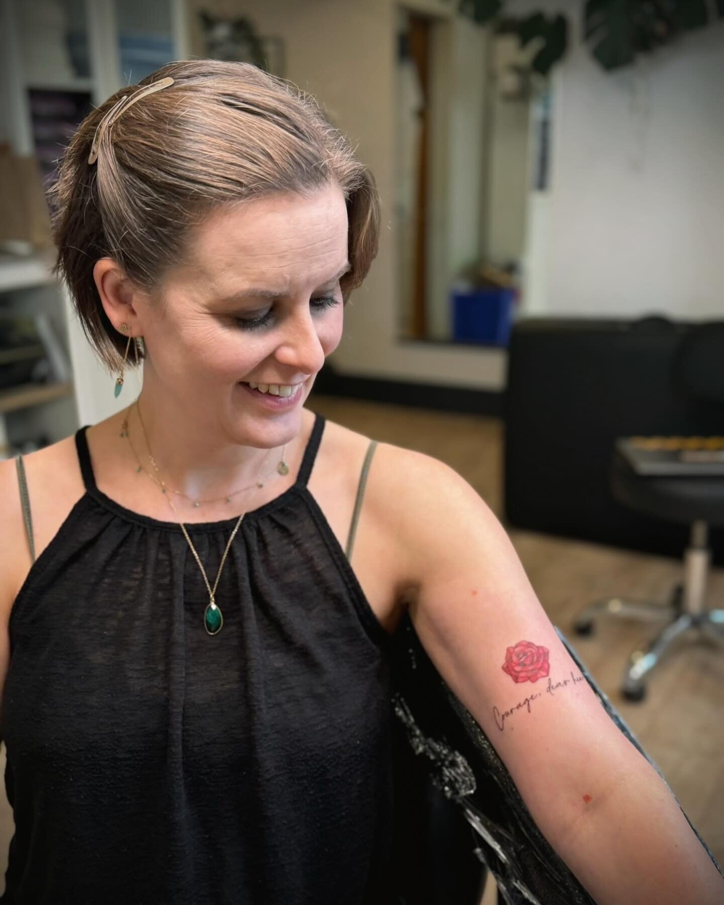 Gena came and got her first tattoo today by Micaeah @micaink_ at our Walk in Wednesday. Thanks to everyone for coming out! We had a fun day with some dancing, singing and laughing and of course tattooing 🖤🌹

#walkintattoo #walkinday #walkintattoos 