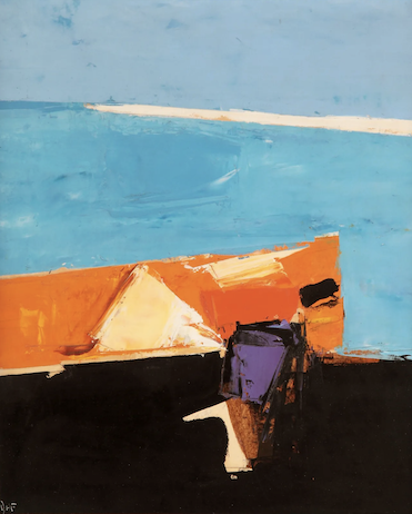 Landscape Blue, Orange, Black
