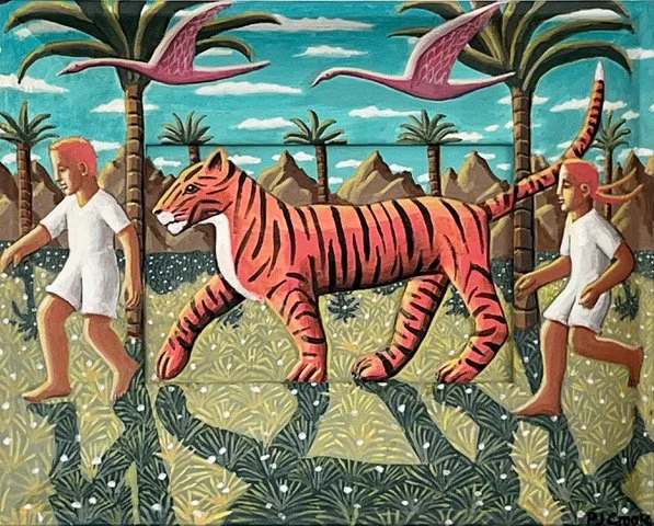 PJ Crook MBE RWA FRSA - Tiger Twins