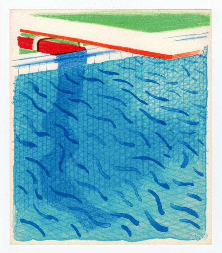 Pool Made with Paper and Blue Ink for Book