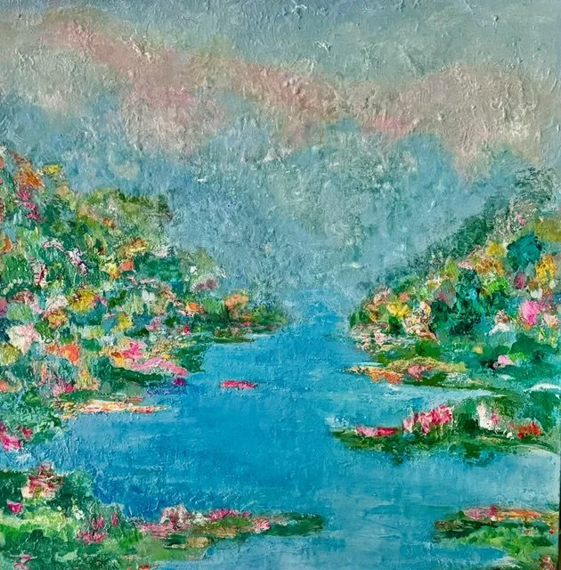 Linda Franklin, Under Pink Skies, 61 x 61cm.jpeg