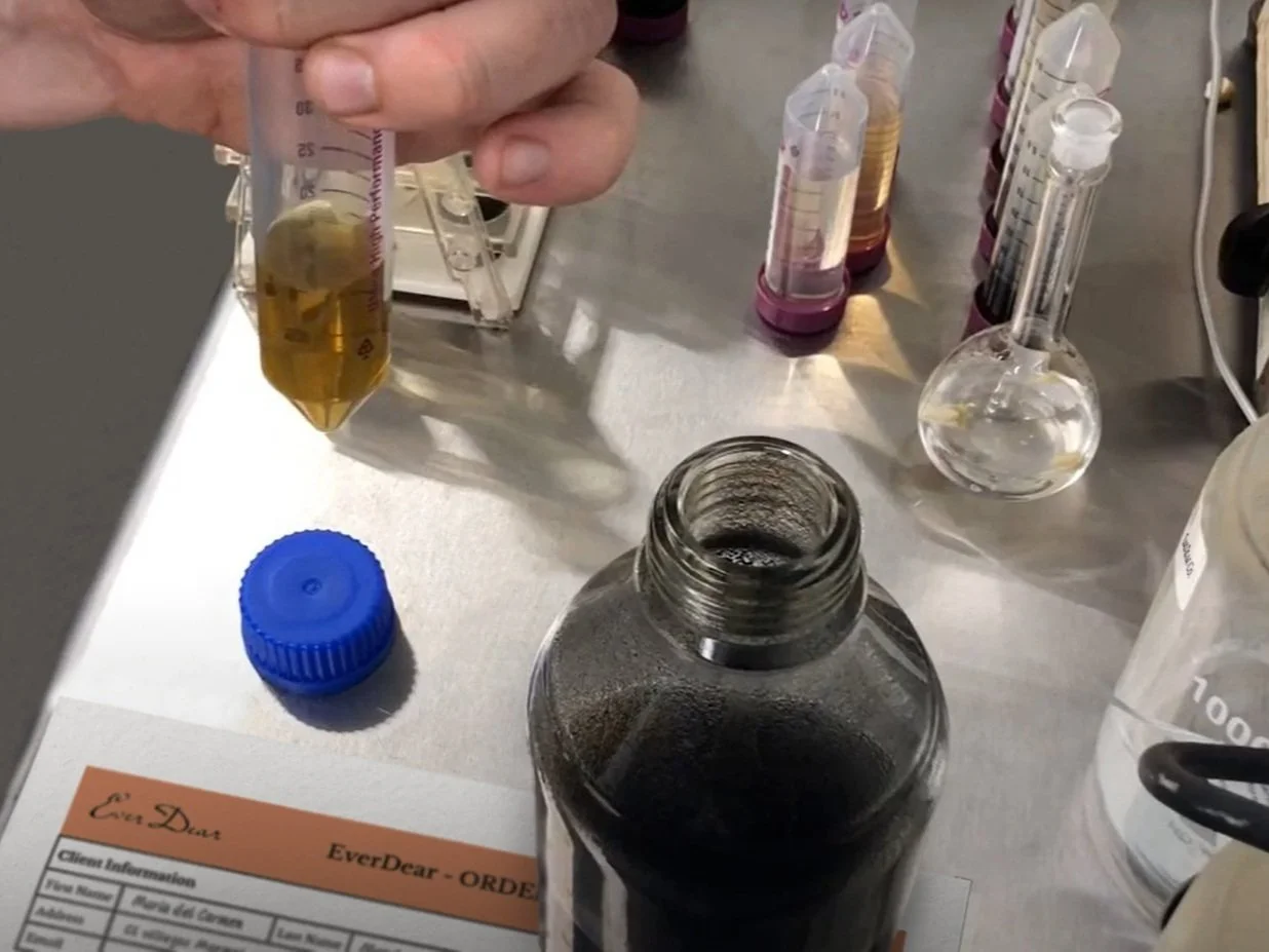 Ever Dear™️ lab staff is extracting carbon from ashes to higher purity
