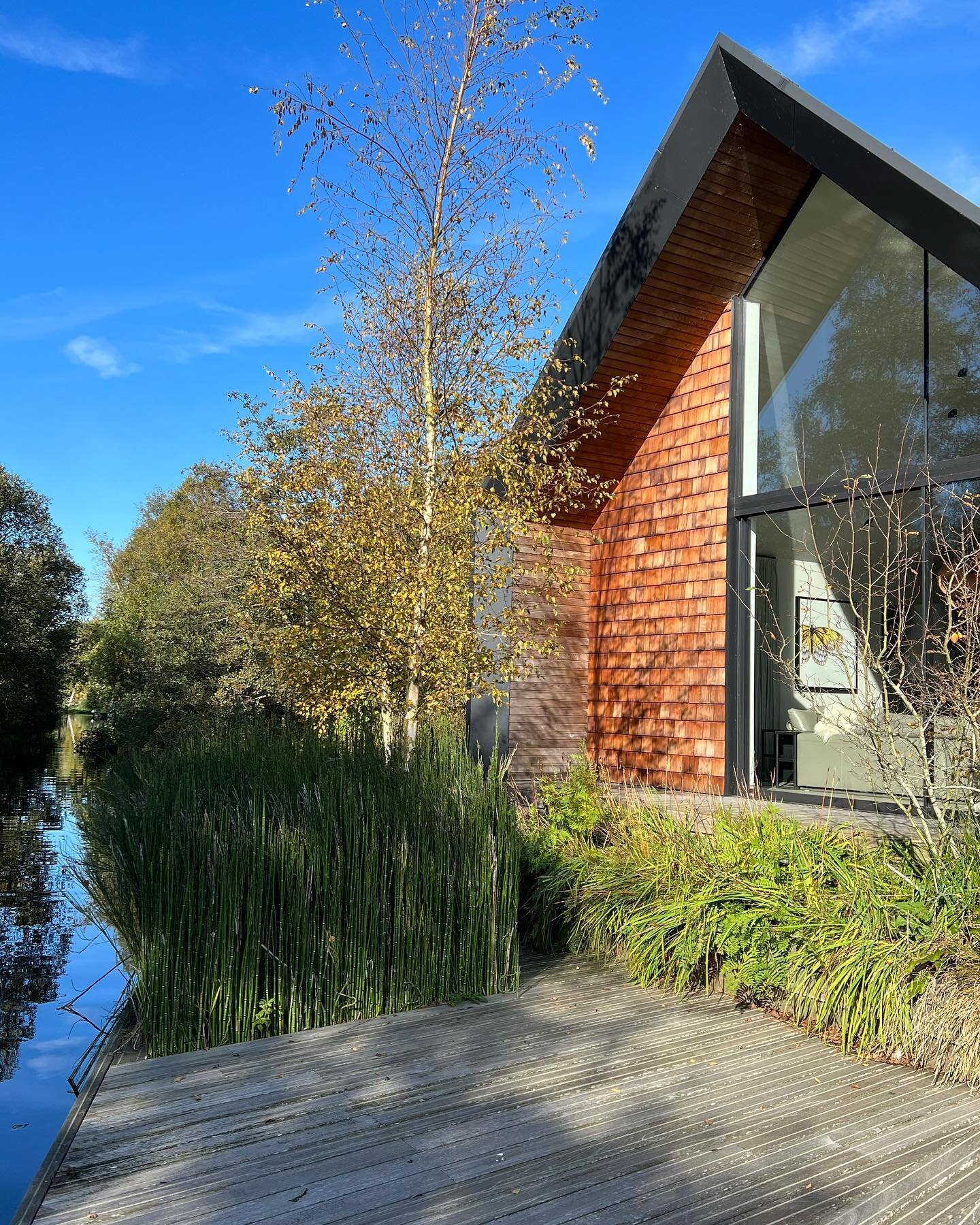 Bathed in October light. There&rsquo;s still sunbathing to be had on our south facing sun trap!