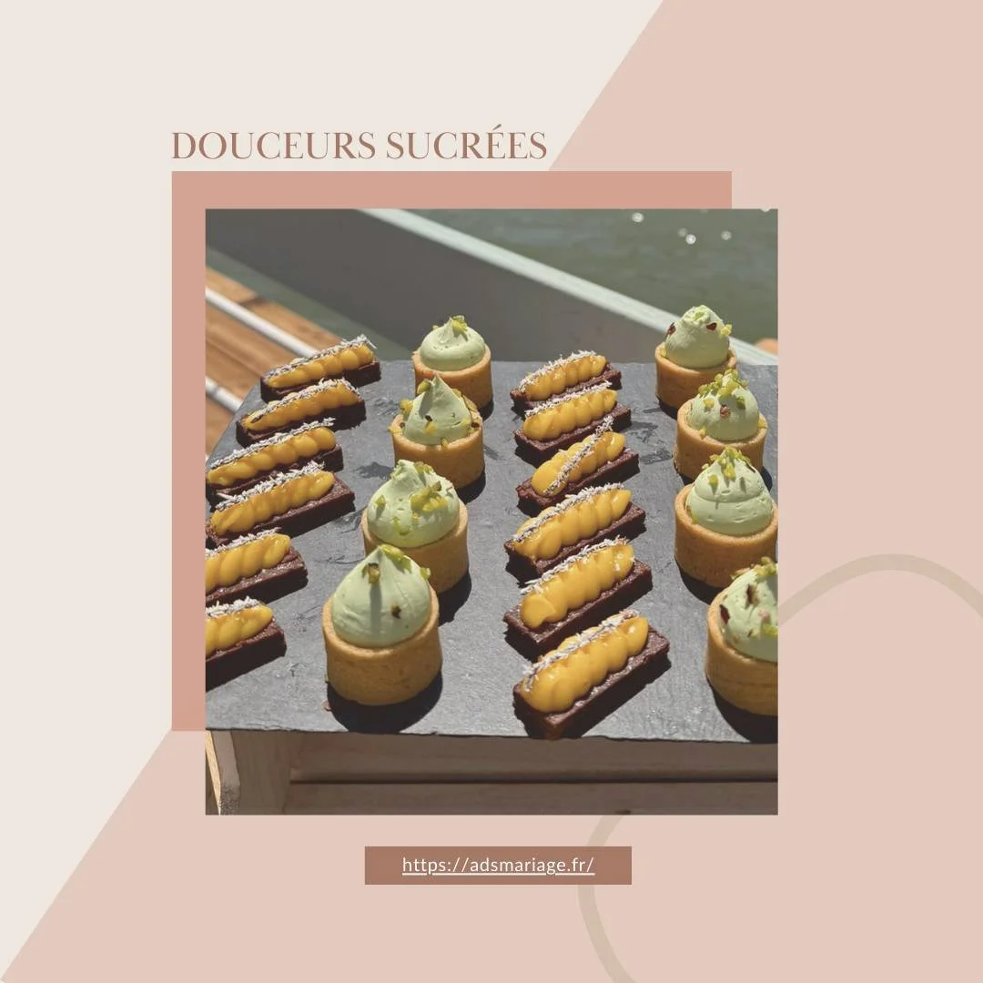 Accompagnez votre g&acirc;teau de mariage avec nos pi&egrave;ces cocktails sucr&eacute;es ! 🍬🍰
Des petites douceurs qui compl&egrave;tent parfaitement votre dessert principal pour une fin de repas tout en finesse. 

💌https://adsmariage.fr/

#maria