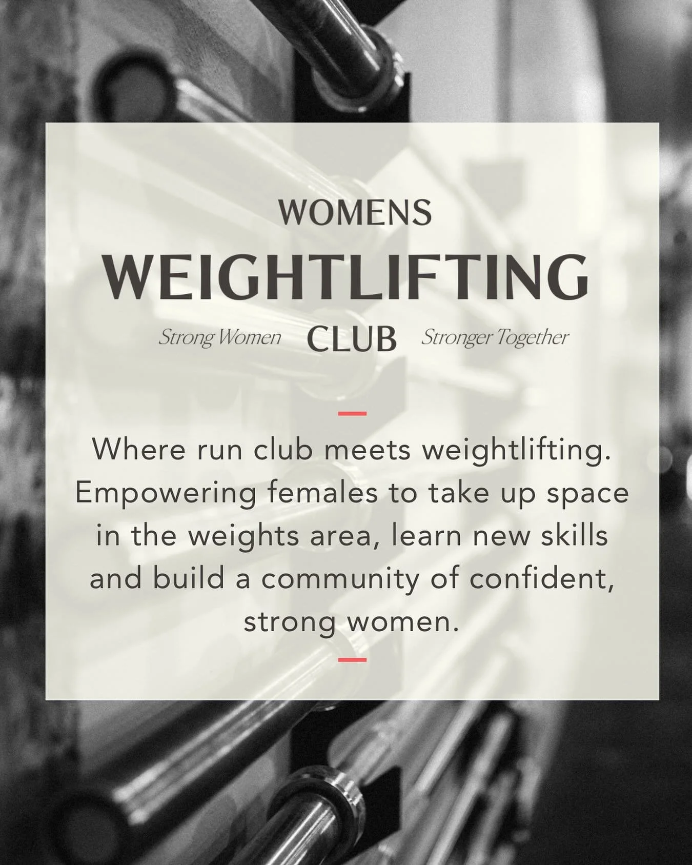 Women&rsquo;s Weightlifting Club 🏋🏽&zwj;♀️

#womenempowerment #strengthtraining #liftingweights #gymworkouts #empoweringwomen #takeupspace #womeninmalefields #fitnesscommunity #confidence #sydneyfitness