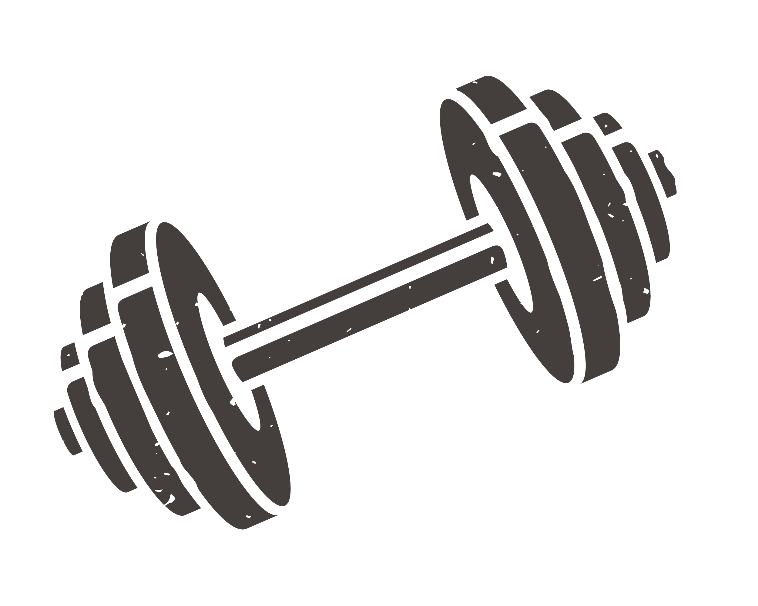 Illustration of a dumbbell with weights on both ends.