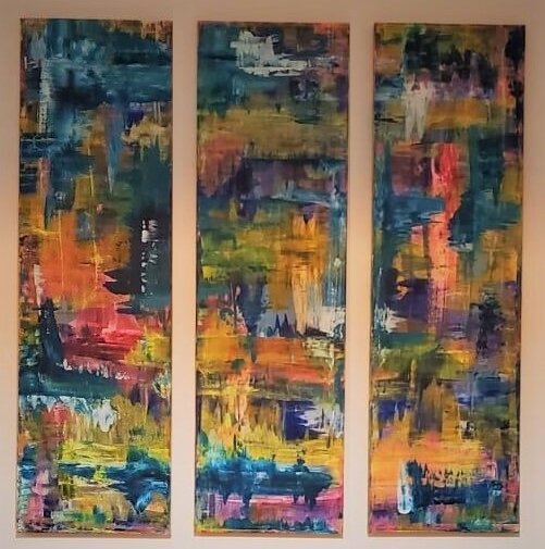 The Dawn of Colour - 30cm x 101cm (x3) - SOLD