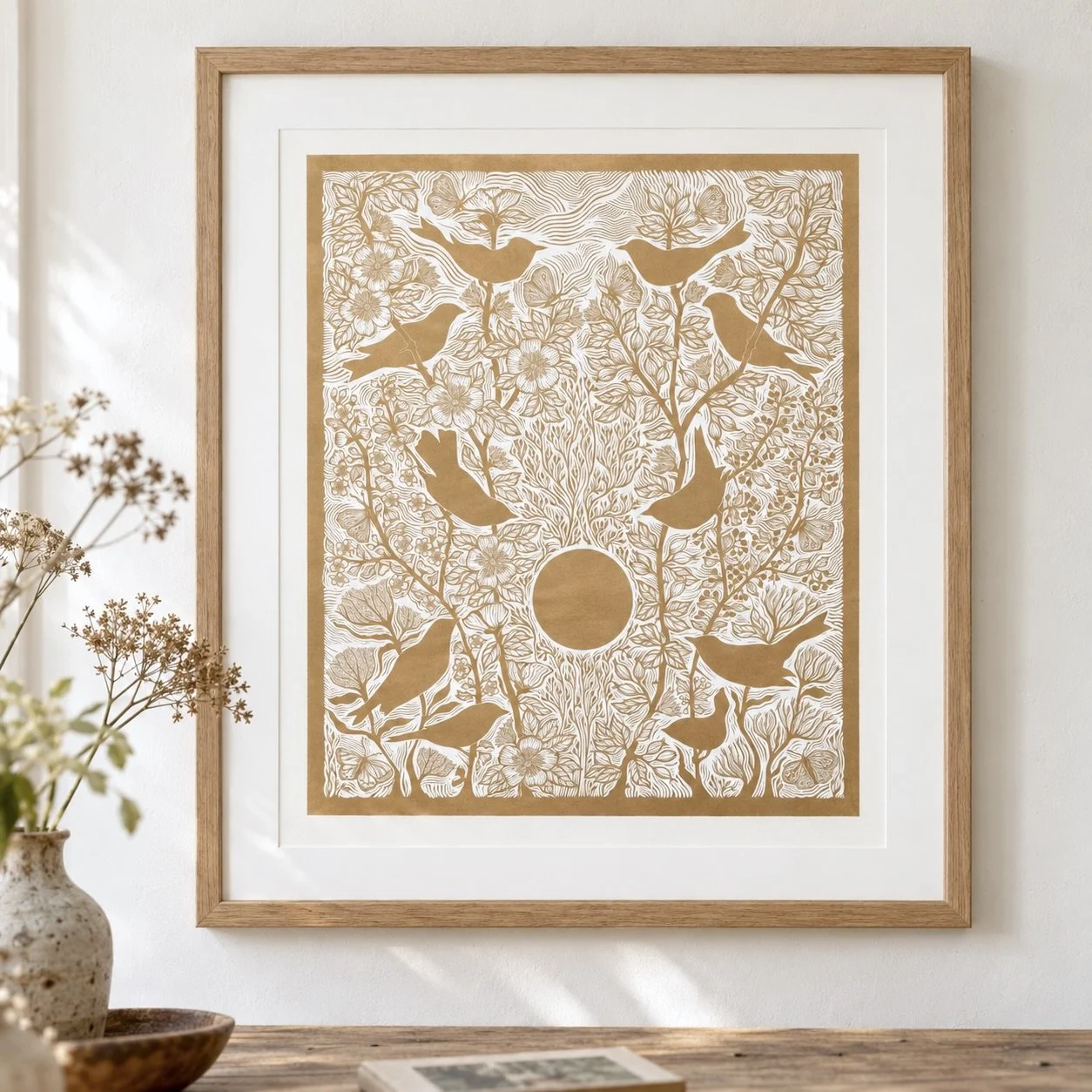 Golden Birds Sing on Golden Branches