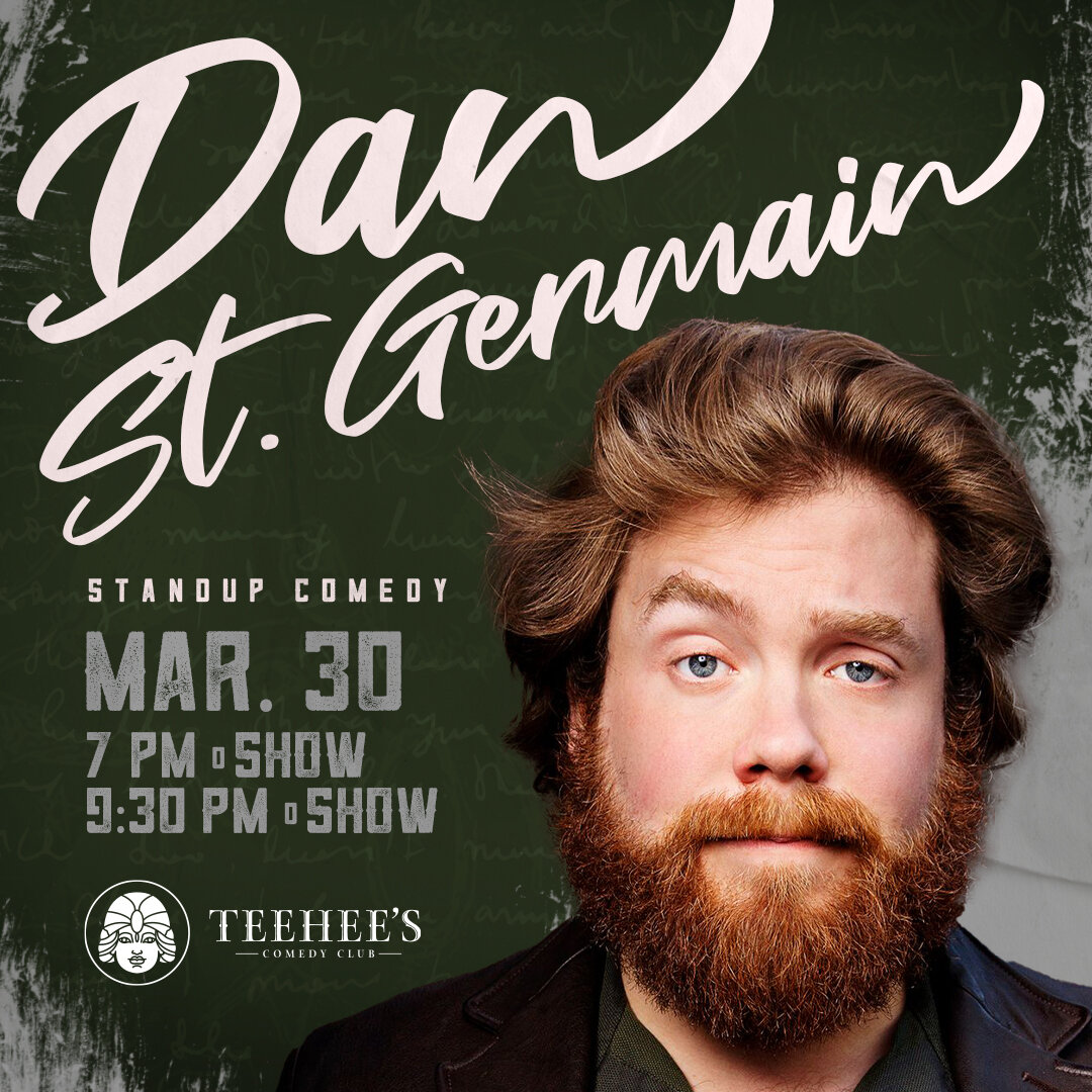 See @danst.germain on Saturday, Mar. 30 at Teehee's in Des Moines!

Dan St. Germain is a writer, comedian, and actor who has appeared on This is Not Happening, Conan, Late Night with Jimmy Fallon, This Week at the Comedy Cellar, Adam Ruins Everything