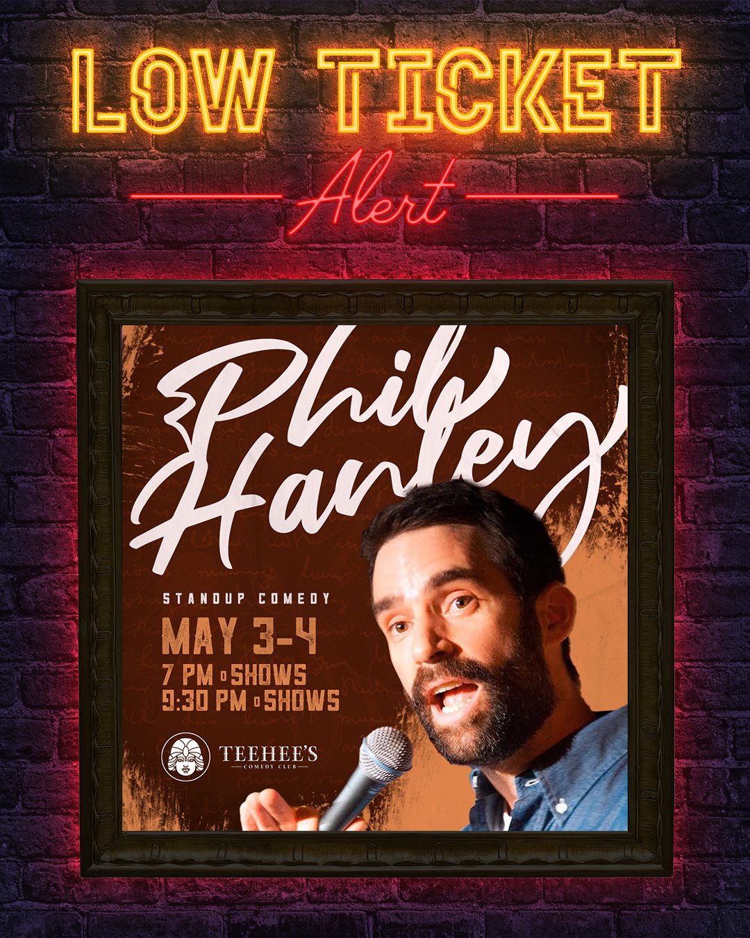 🚨🎟🚨 Just a heads up! The 7pm shows for Phil Hanley on both May 3rd and 4th are running low on advance tickets!
Get 🎟🎟🎟 at teeheescomedy.com/shows
