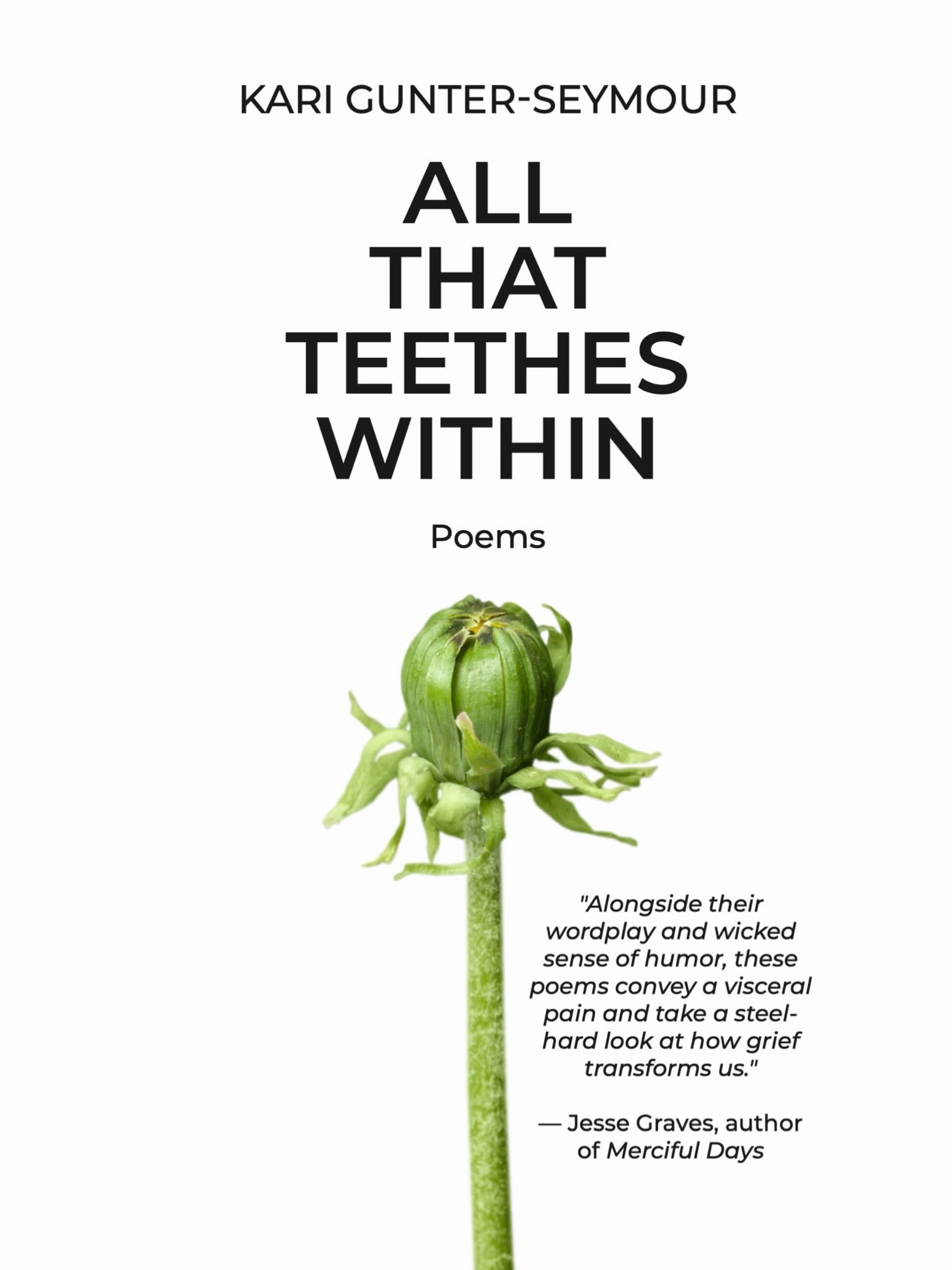 The second book cover I designed, for &ldquo;All That Teethes Within&rdquo; by Kari Gunter-Seymour, is now in print! The requested feel for the book was something nature-driven. My favorite ended up being the second cover, which was inspired by the c
