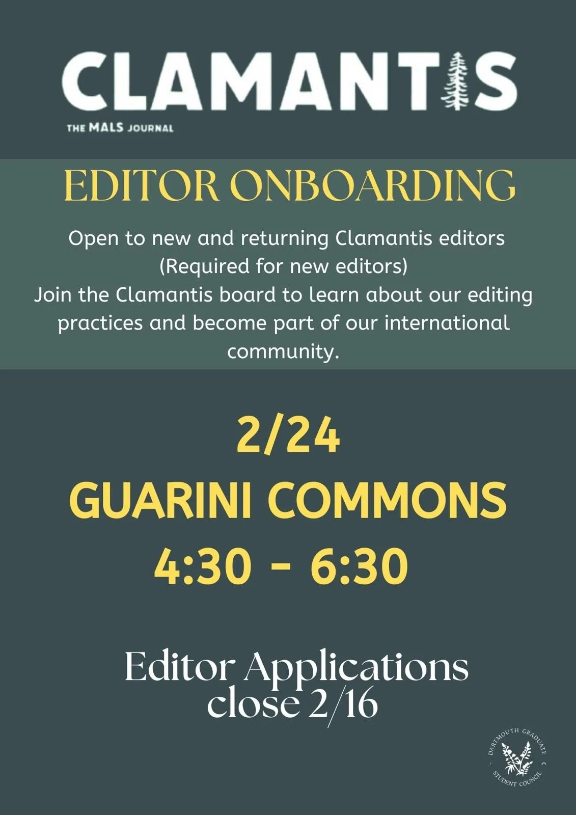 Clamantis Editor Orientation for Spring 2026