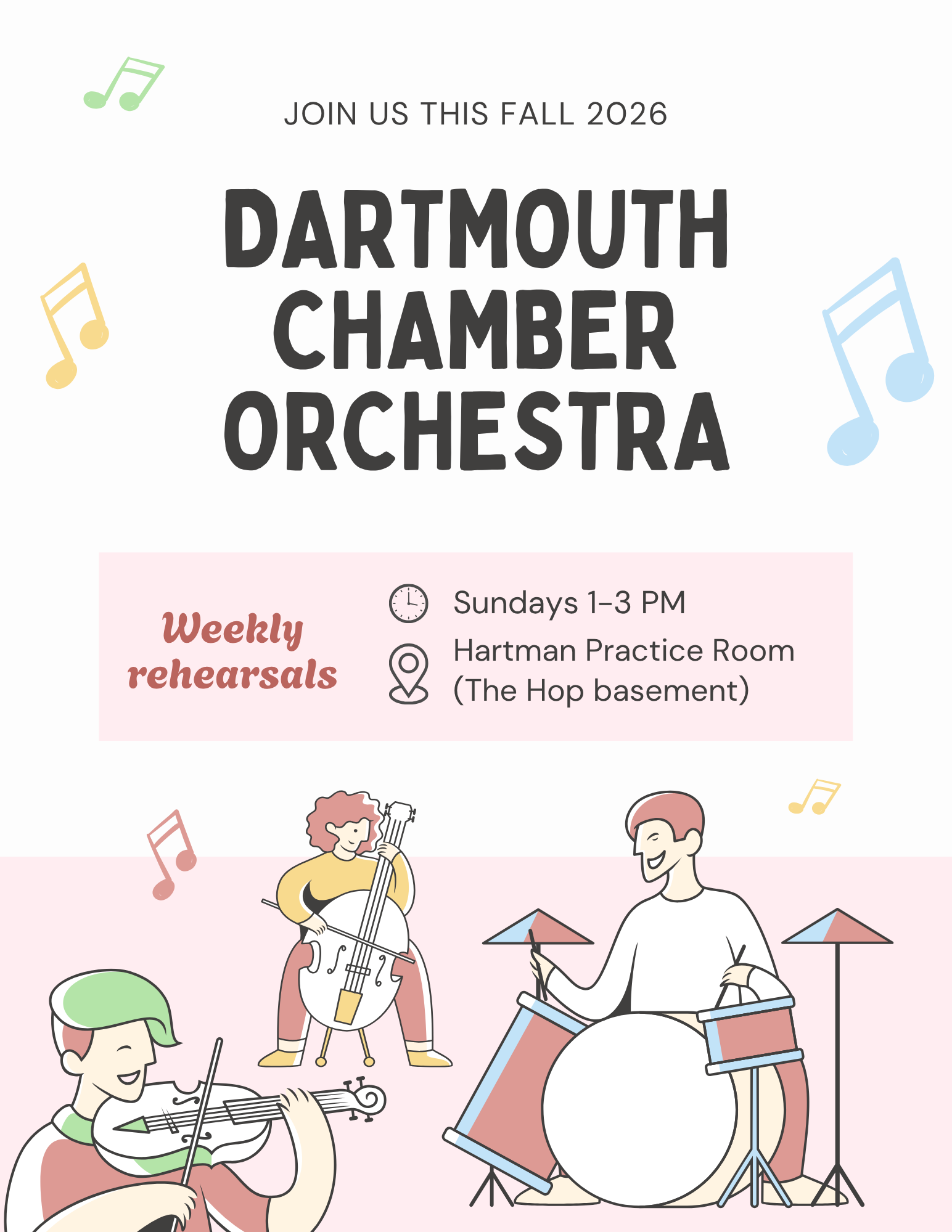 Dartmouth Chamber Orchestra - F26 rehearsals