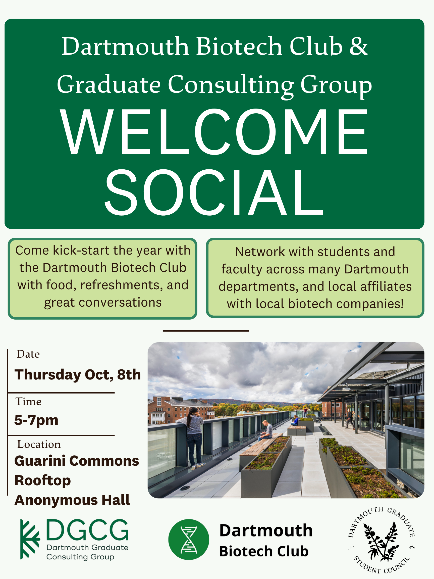 Dartmouth Biotech Club Welcome Social