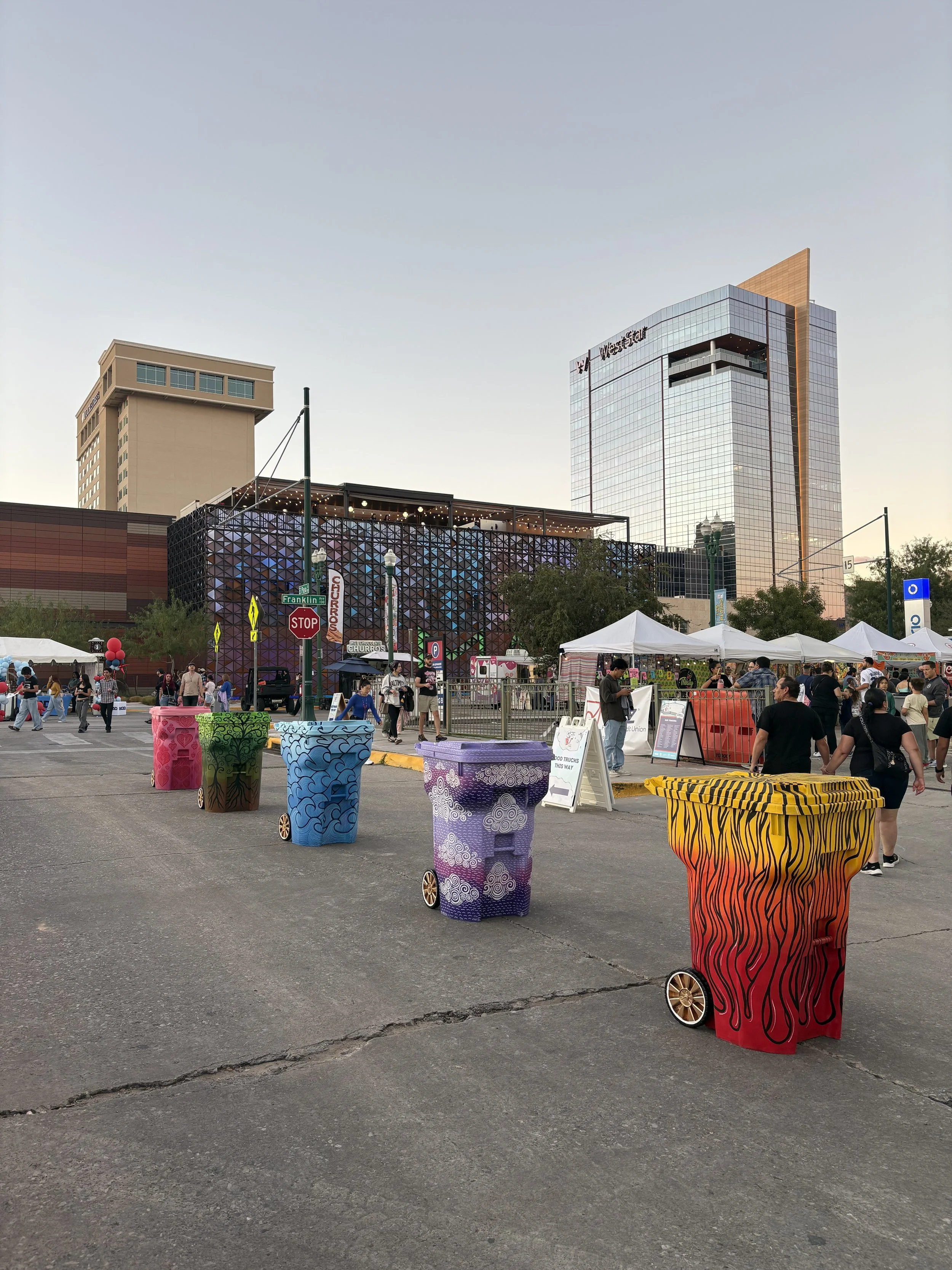 Chalk The Block Trash Can Art