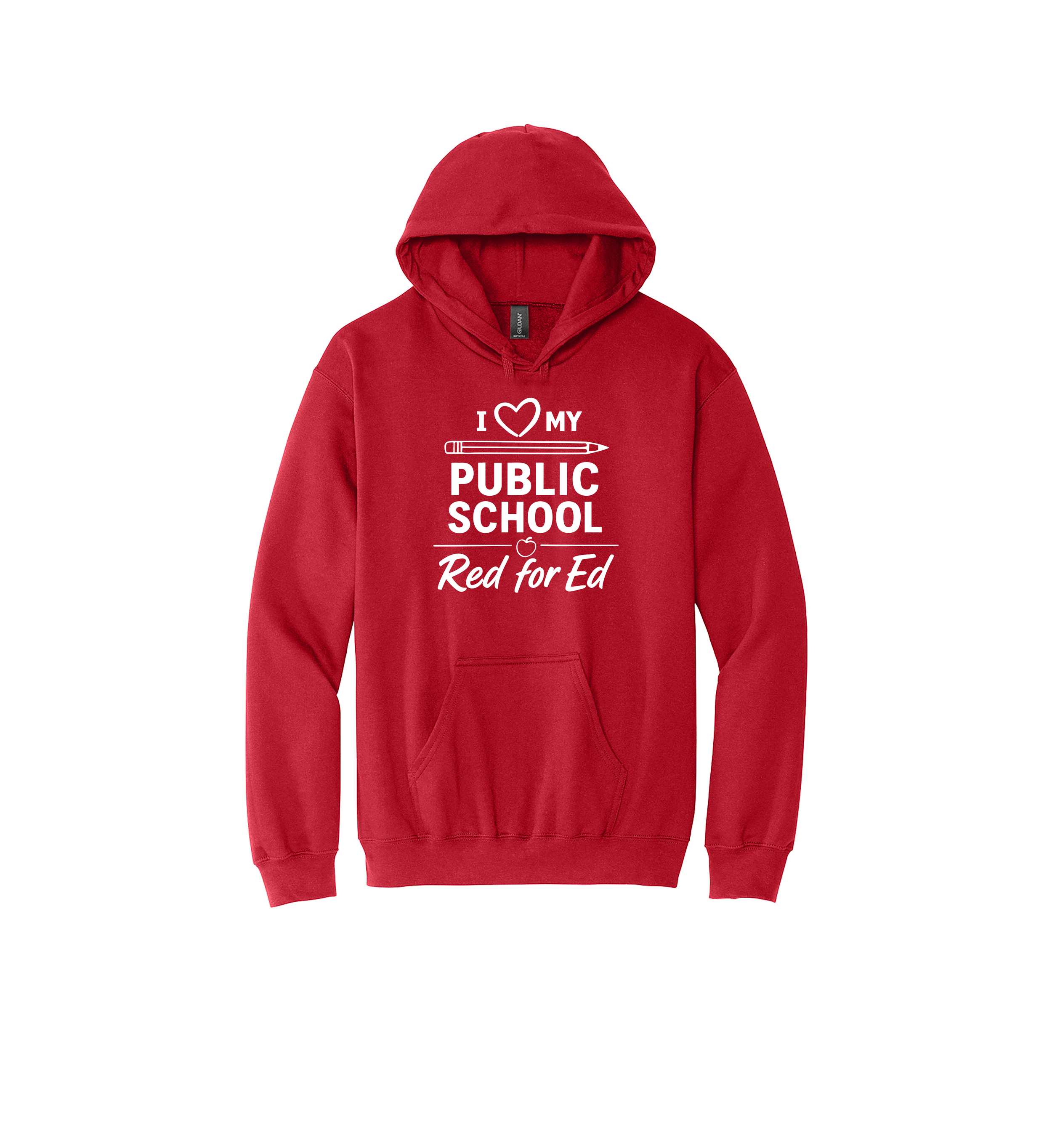 Red Softstyle® Midweight Pullover Hooded Sweatshirt (SF500)
