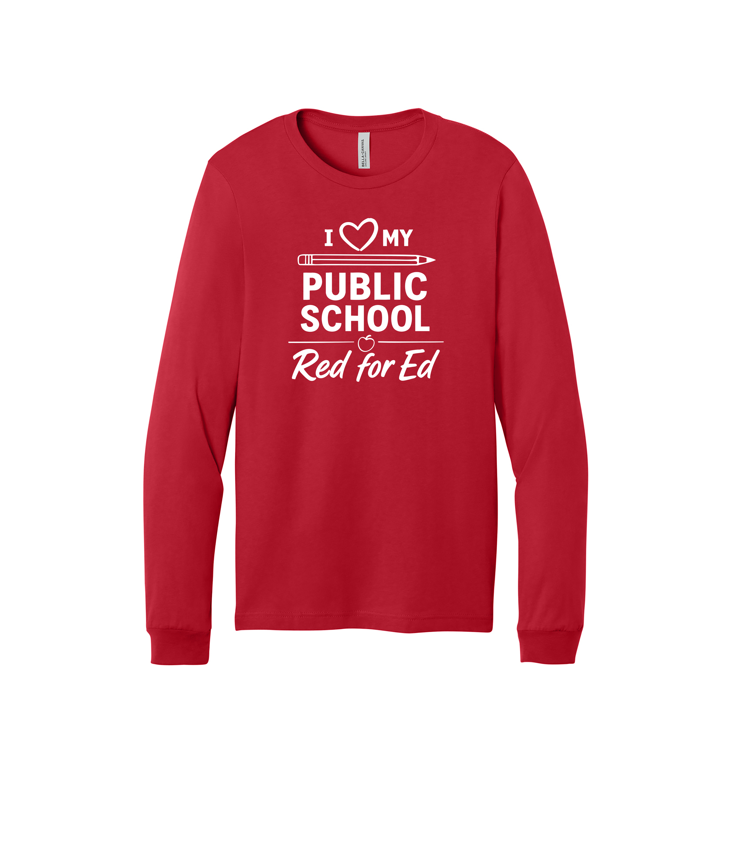 Red Unisex Jersey Long Sleeve Tee (BC3501)