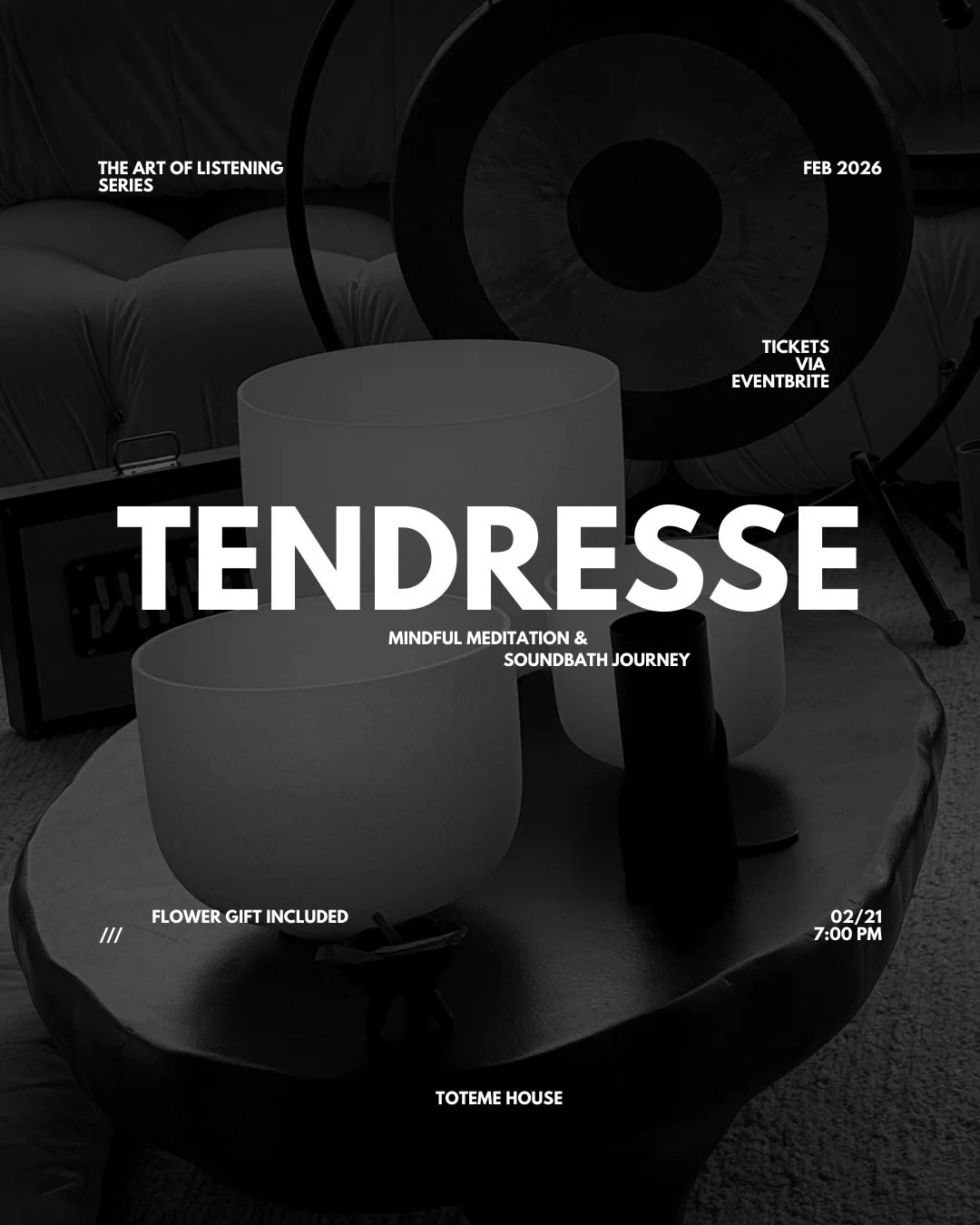 Join us for a restorative sound bath and meditation experience. 

🪽Drop into a gentle flow of mindfulness, presence, and sound &mdash; an invitation to soften, to let your nervous system unwind, and to come fully into your senses. Through intentiona