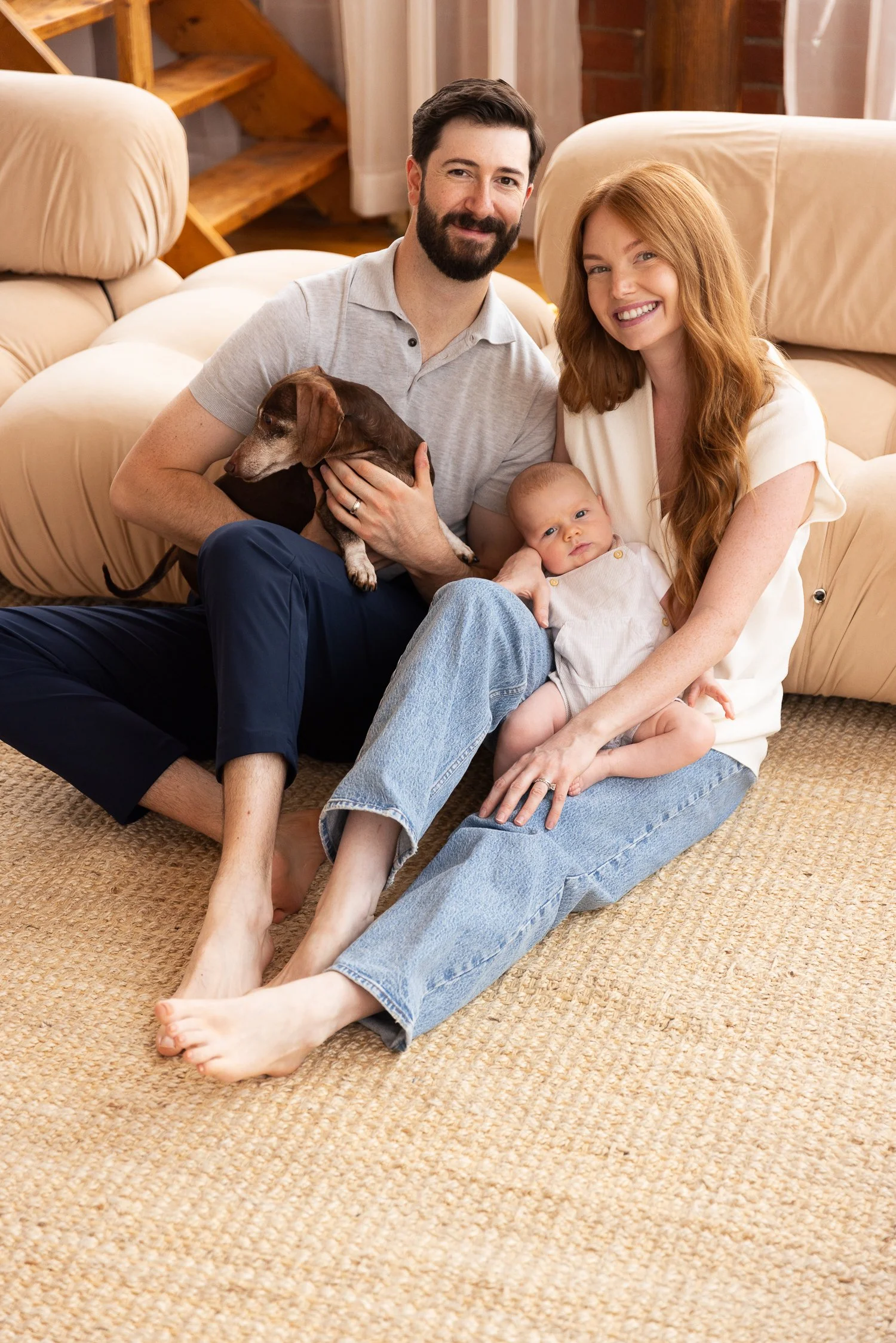 sweet family photo with dog