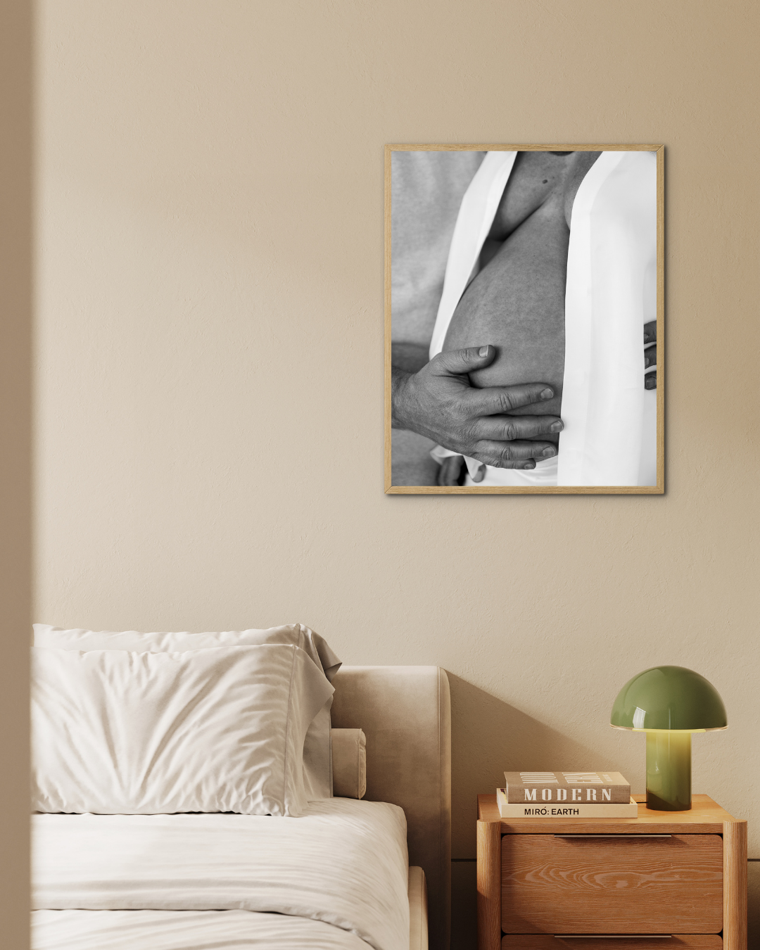 ashley klassen print services maternity photo hung on wall
