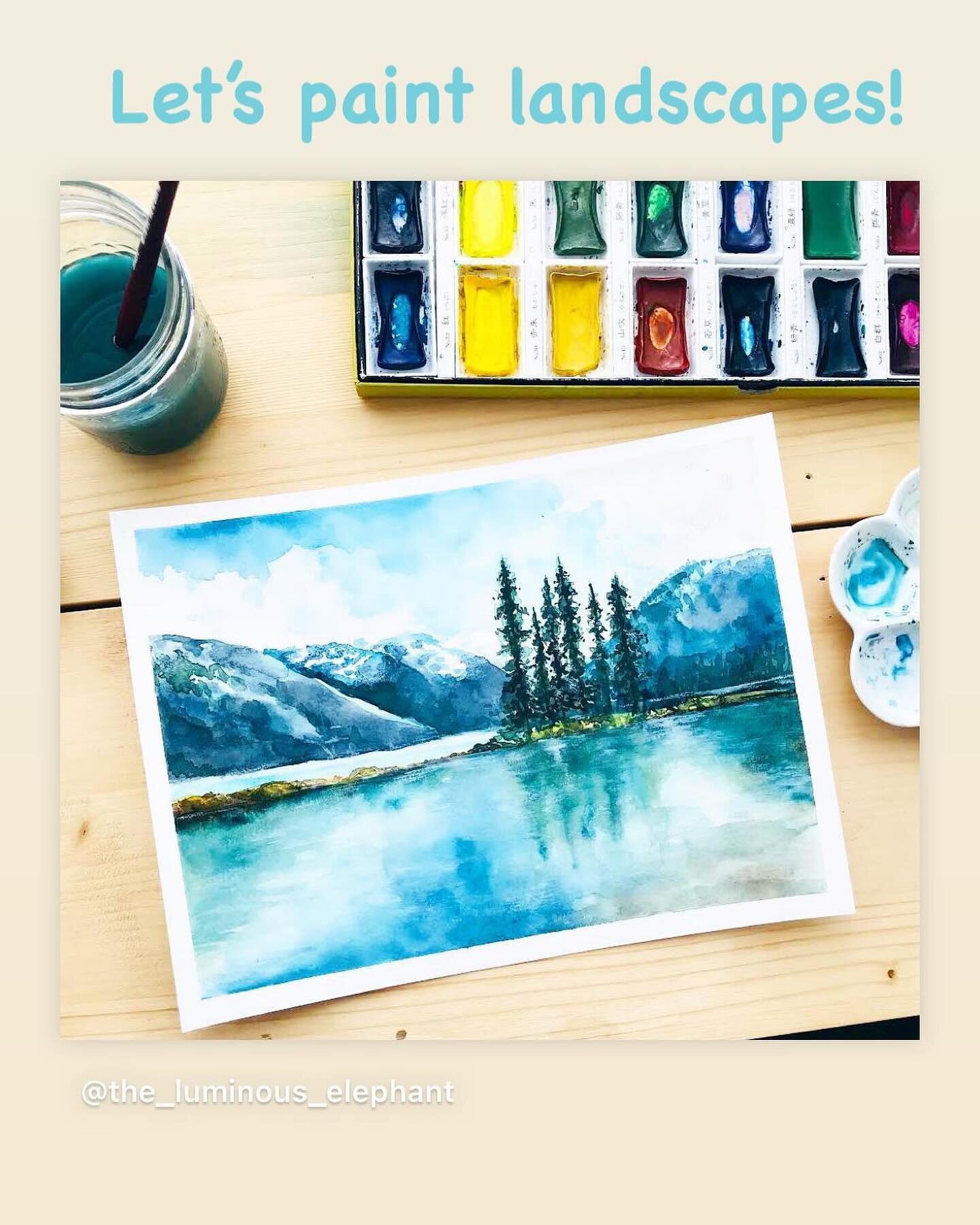 Hey! This Saturday evening we are hosting a glorious Social - painting landscapes in Watercolors. 

(Three spaces left.) Pure happiness! #luminoussocials