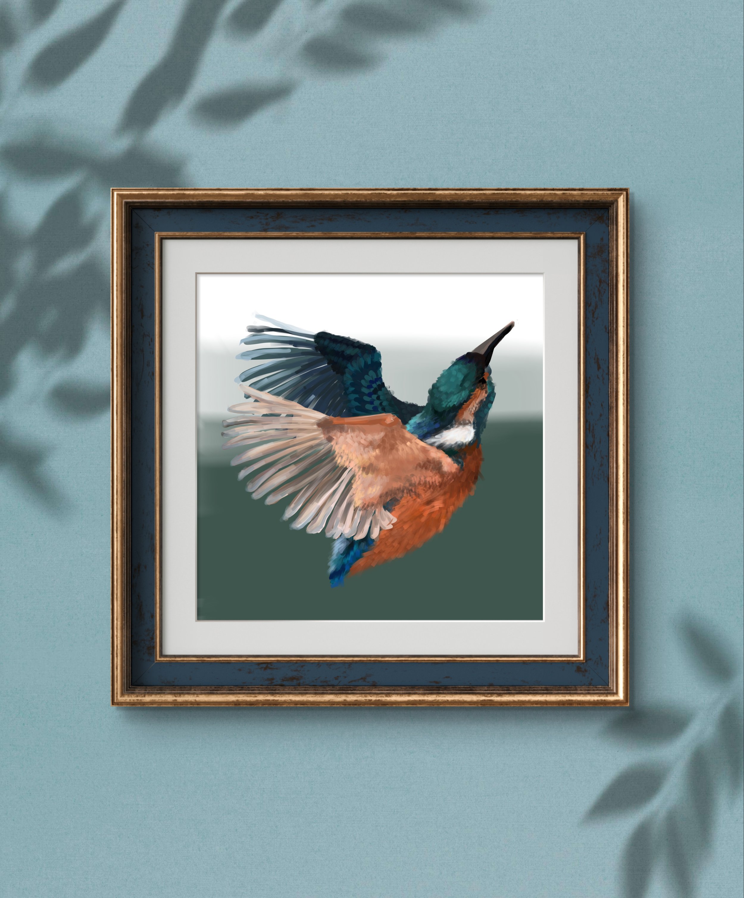 Kingfisher print at home digital download