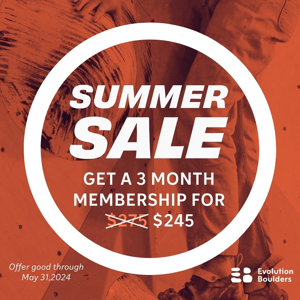 Home for the summer? 
Looking for ways to stay active when it&rsquo;s 97&deg;, humid, and the air is full of mosquitoes?
Enjoy the convenience of climbing fake rocks indoors to train for climbing real rocks outdoors?

GOOD THING OUR SUMMER SALE IS HE