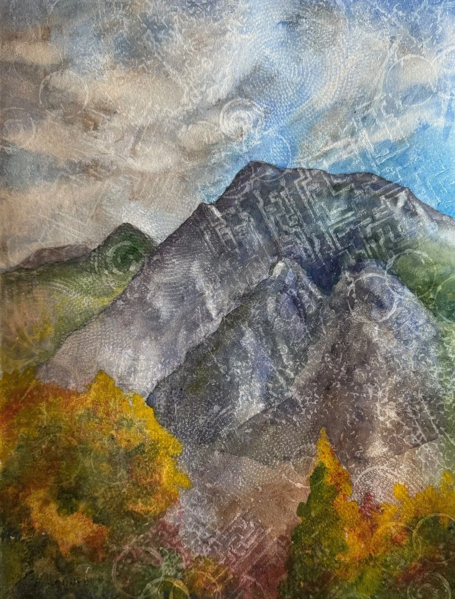 Mount Olympus Near Home, Watercolor, 11" x 15"