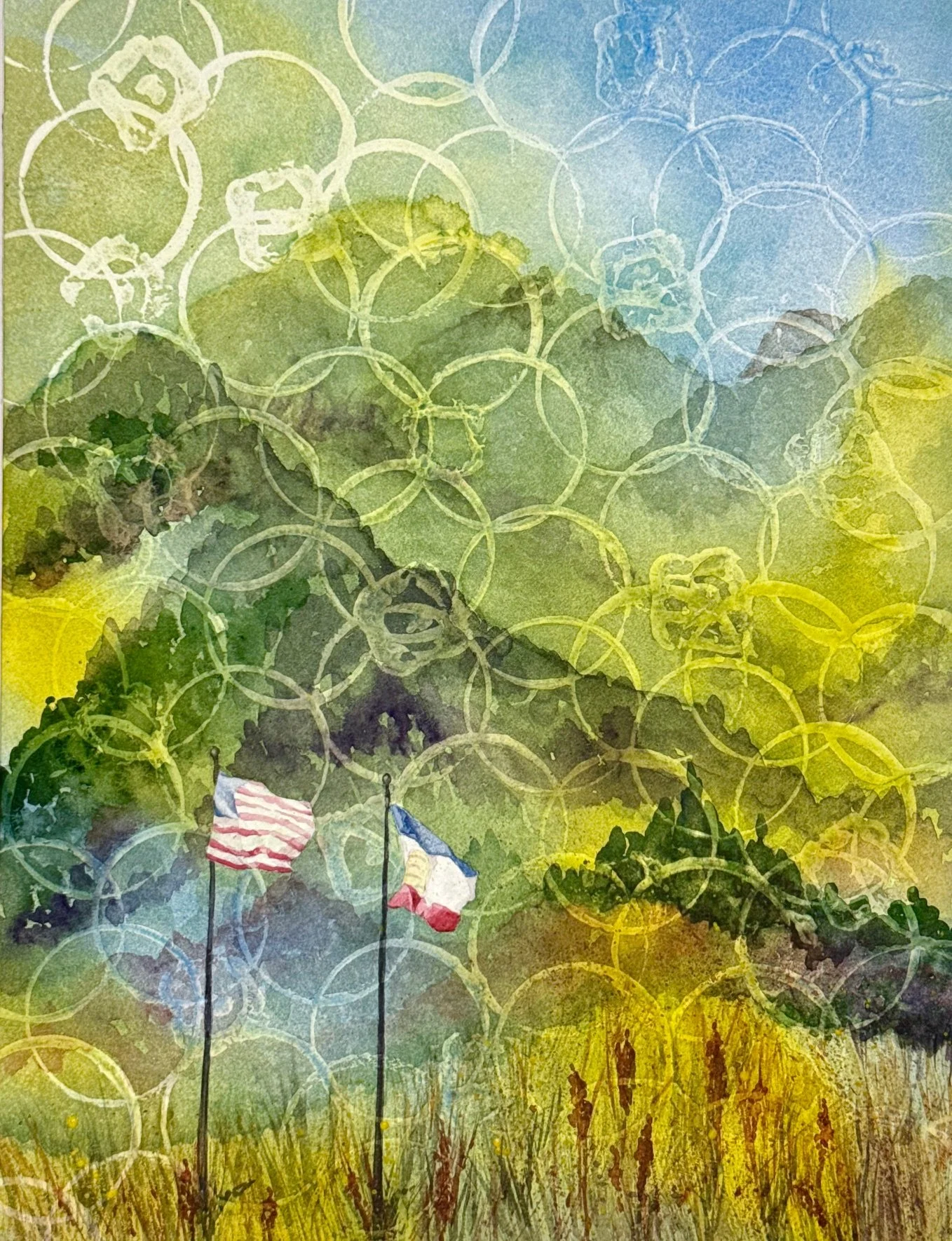 A Summer Day at Snow Basin, Watercolor, 11" x 15"