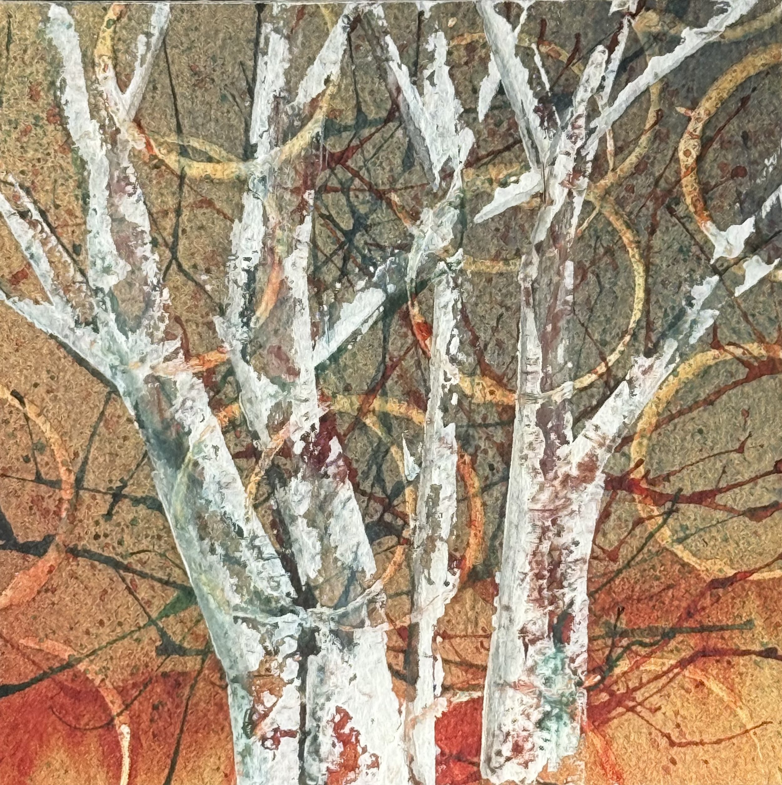 Autumn Glow, SOLD
Watercolor mounted on wood panel. 4" X 4" 