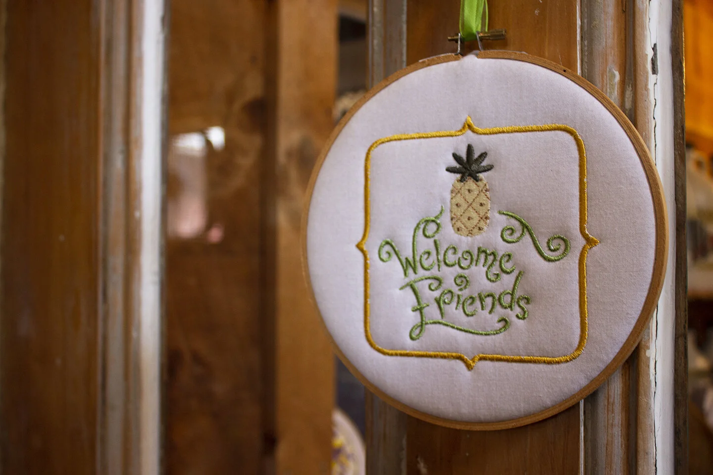 sign reading welcome friends