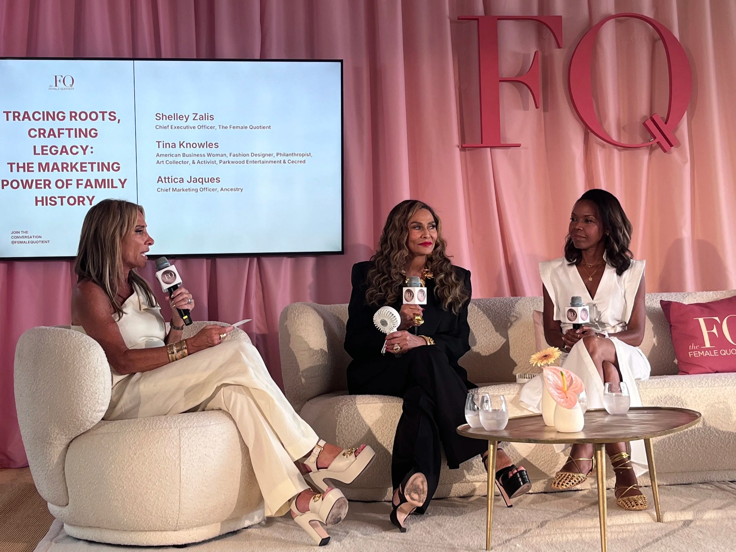 Tina Knowles on the Female Quotient stage at Cannes Lions with Ancestry DNA