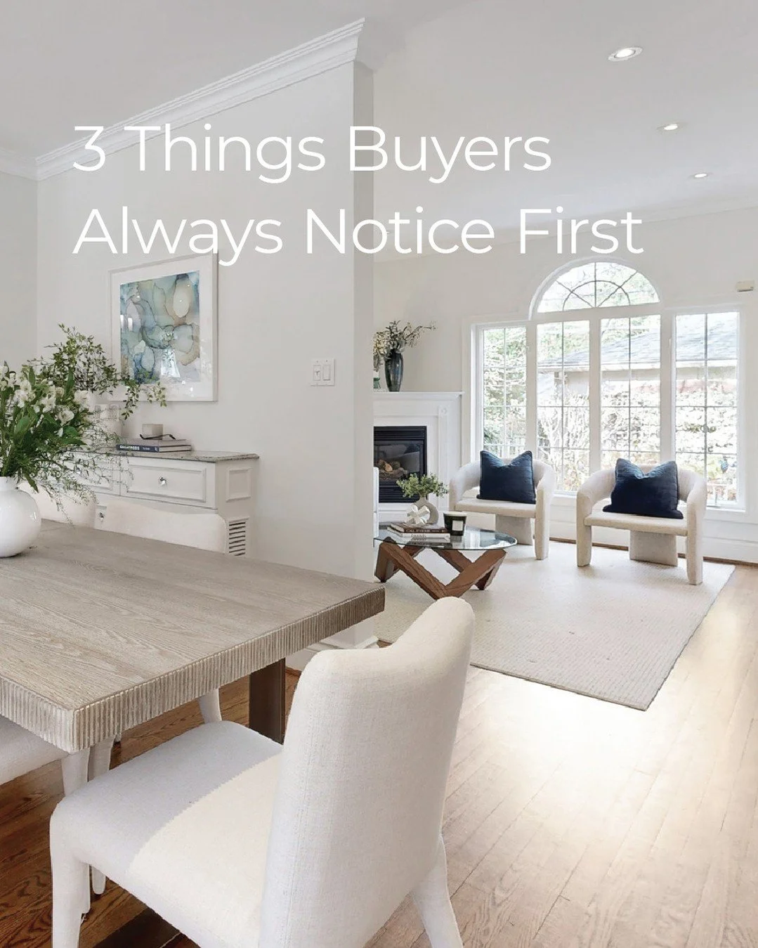 After hundreds of showings, I can confidently say: buyers walk in and instantly look at the same three things every single time.⁠
⁠
1. The entryway:  lighting, smell + clutter⁠
The entryway is where buyers decide, &ldquo;Do I feel good here?&rdquo; a