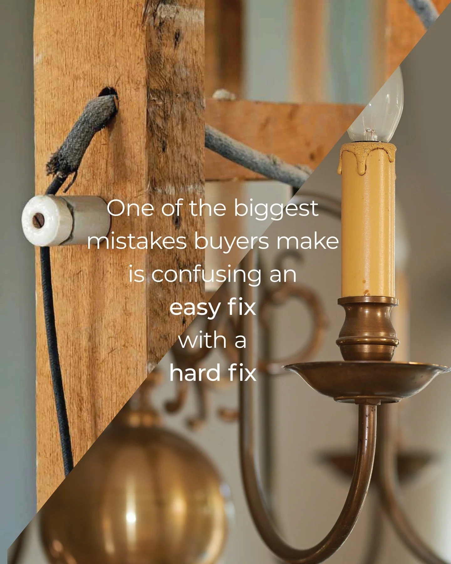 Don&rsquo;t confuse an easy fix with a hard fix. Take lighting, for example.⁠
⁠
If you don't love the light fixtures, that's an easy weekend project. Swapping out a dated chandelier or replacing old ceiling lights can completely change the feel of a 