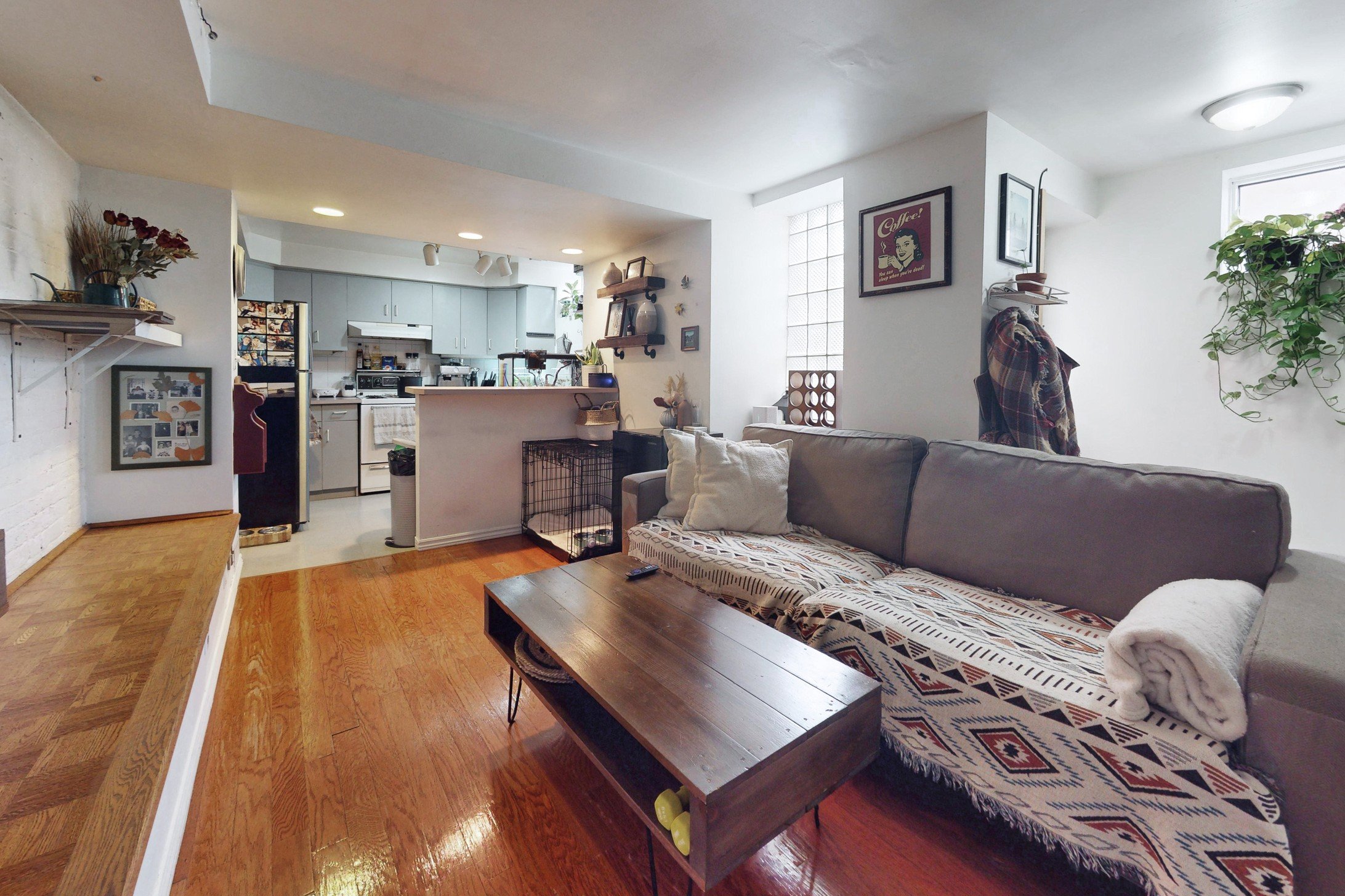 Lower Level Unit. 1 bed. Living room/kitchen