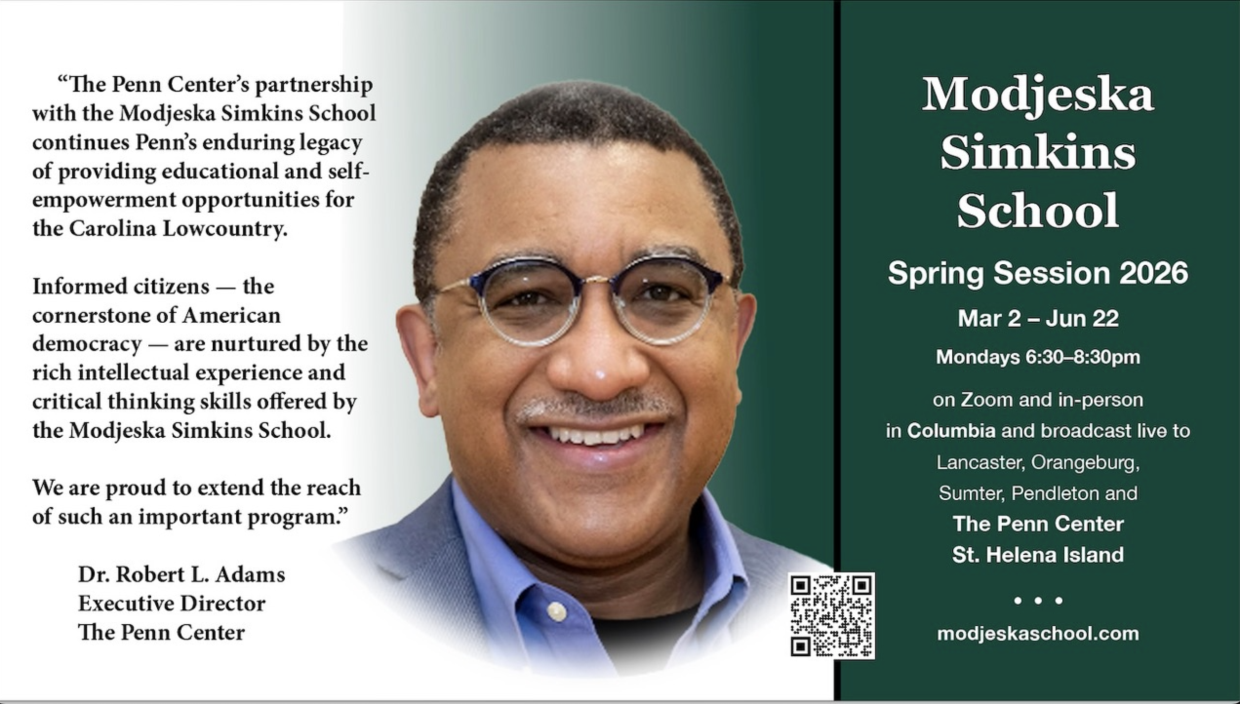 Modjeska Simkins School March 2 to June 22, 2026. 