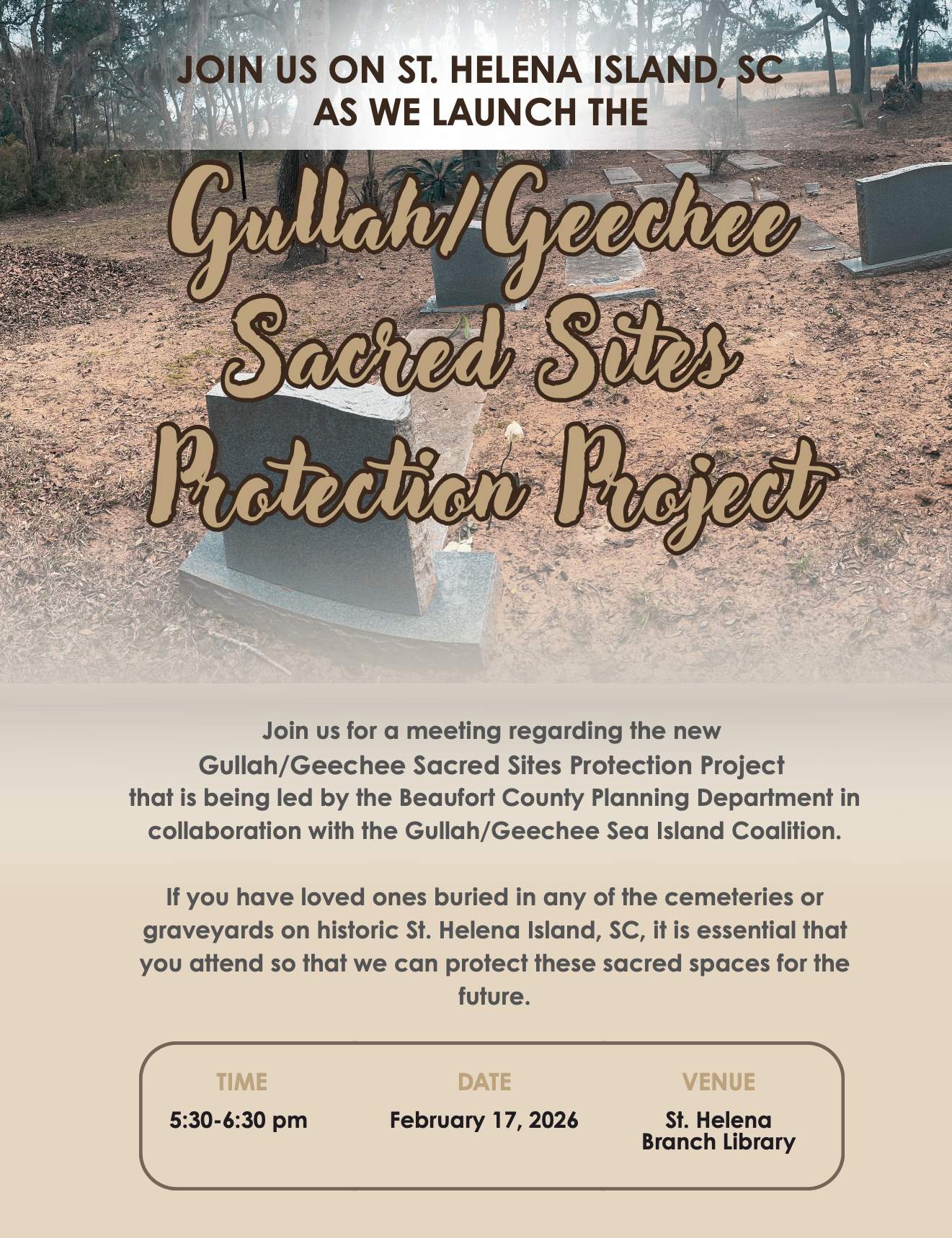 Community Meeting to Focus on Gullah/Geechee Sacred Site Project