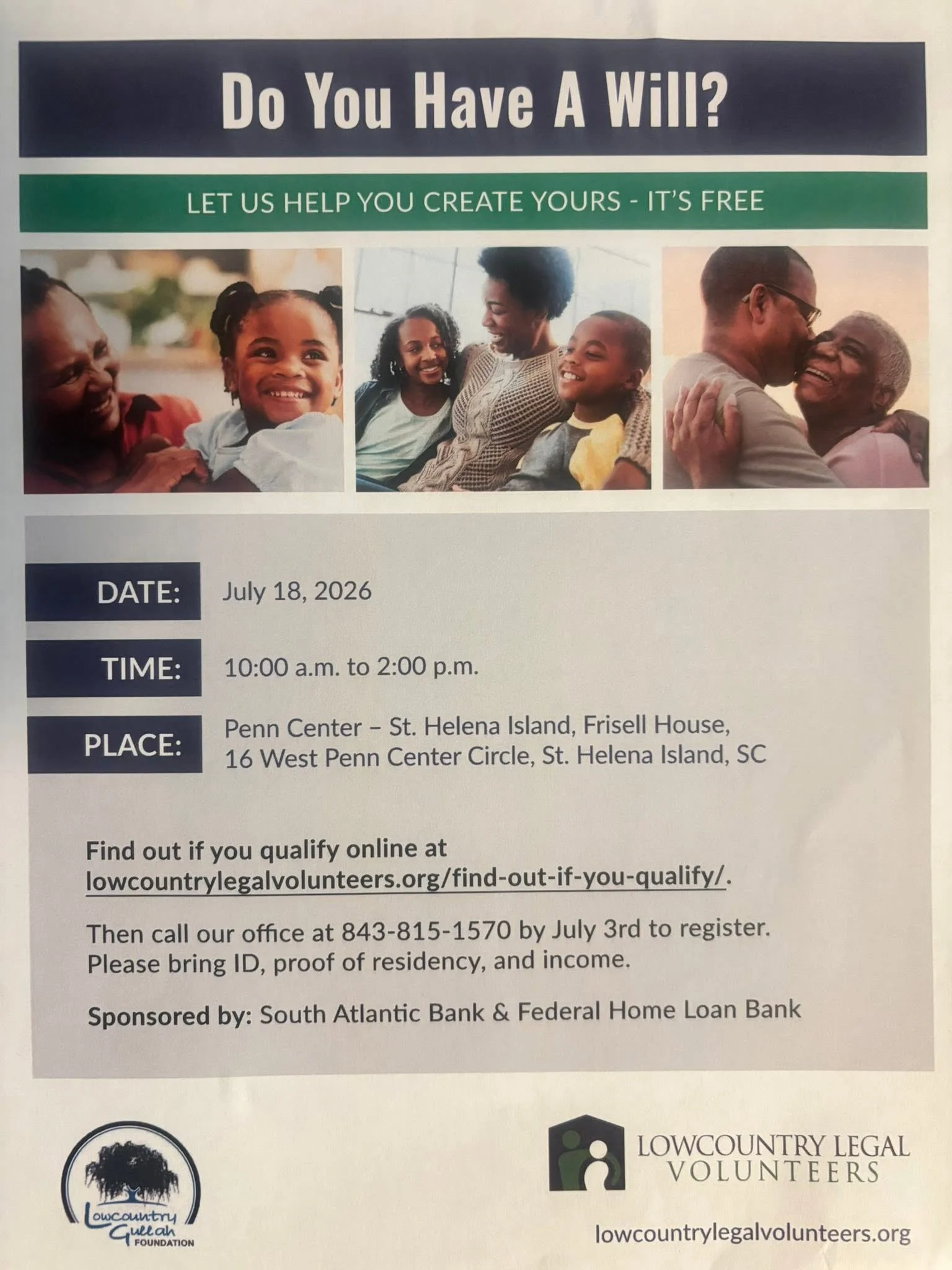 Free Will Clinic - July 18 at Penn Center