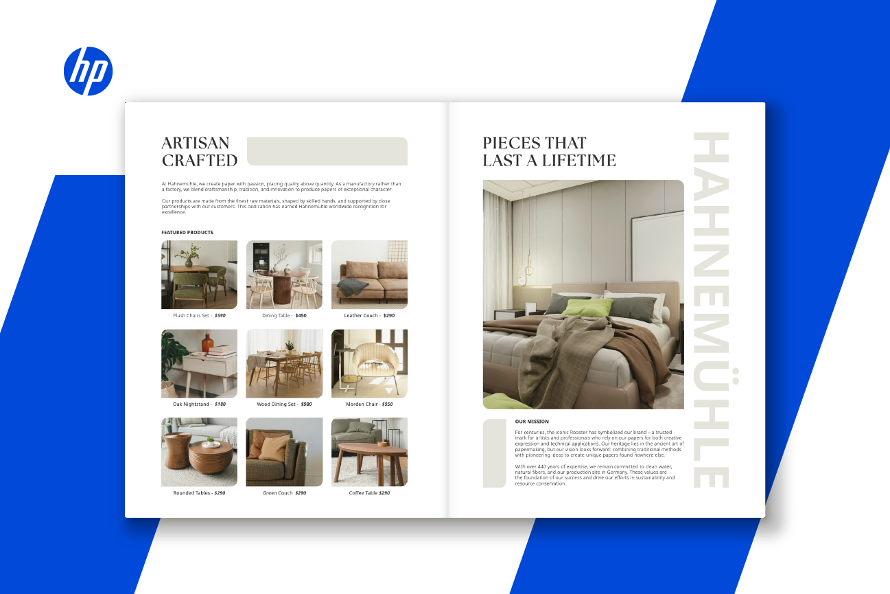 HP Hahnemühle Brochure Design
