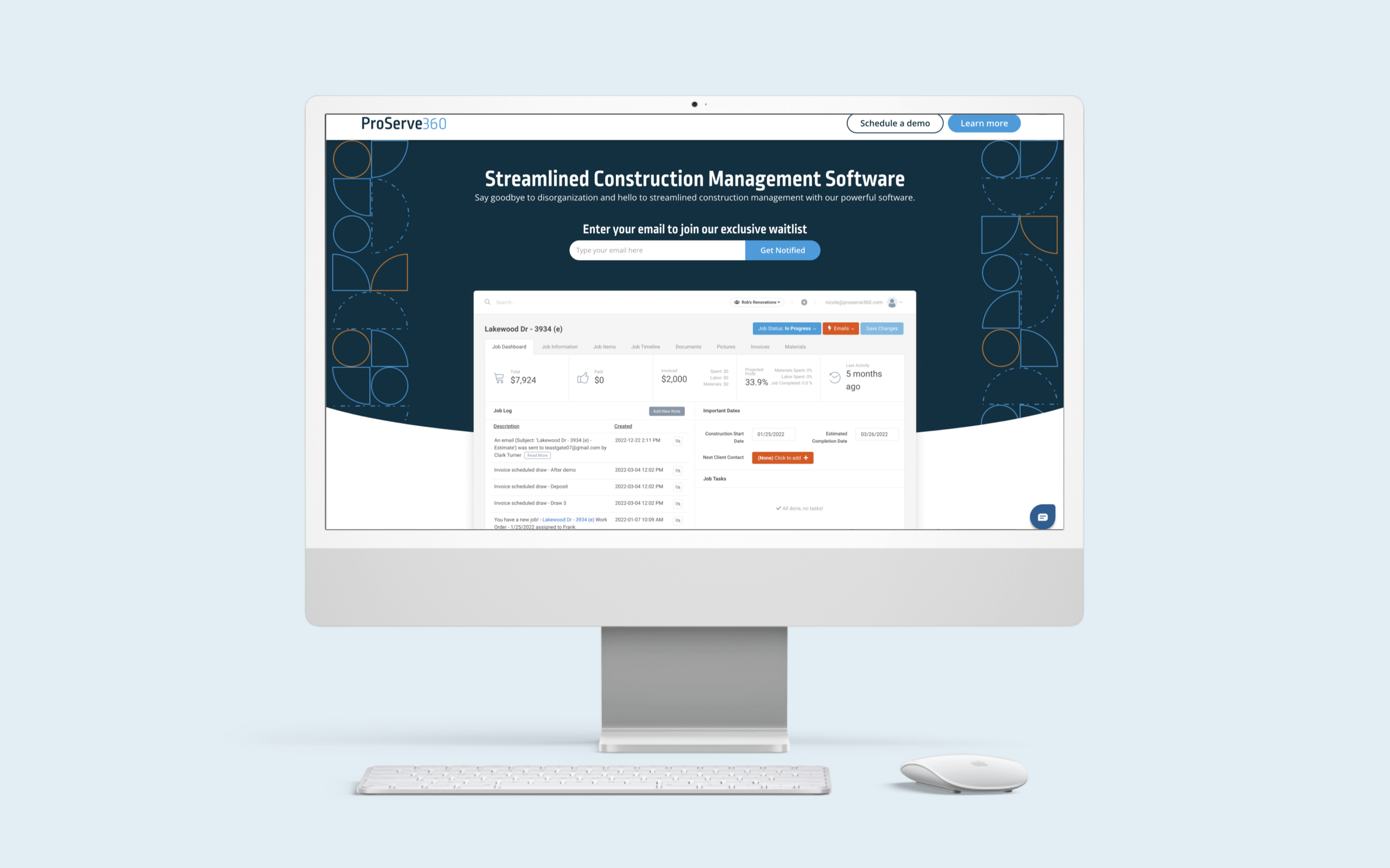 Construction Management Software Website Design
