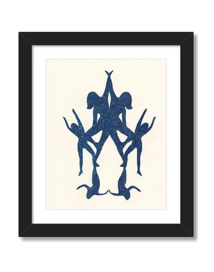Collage of dancing person made of stars