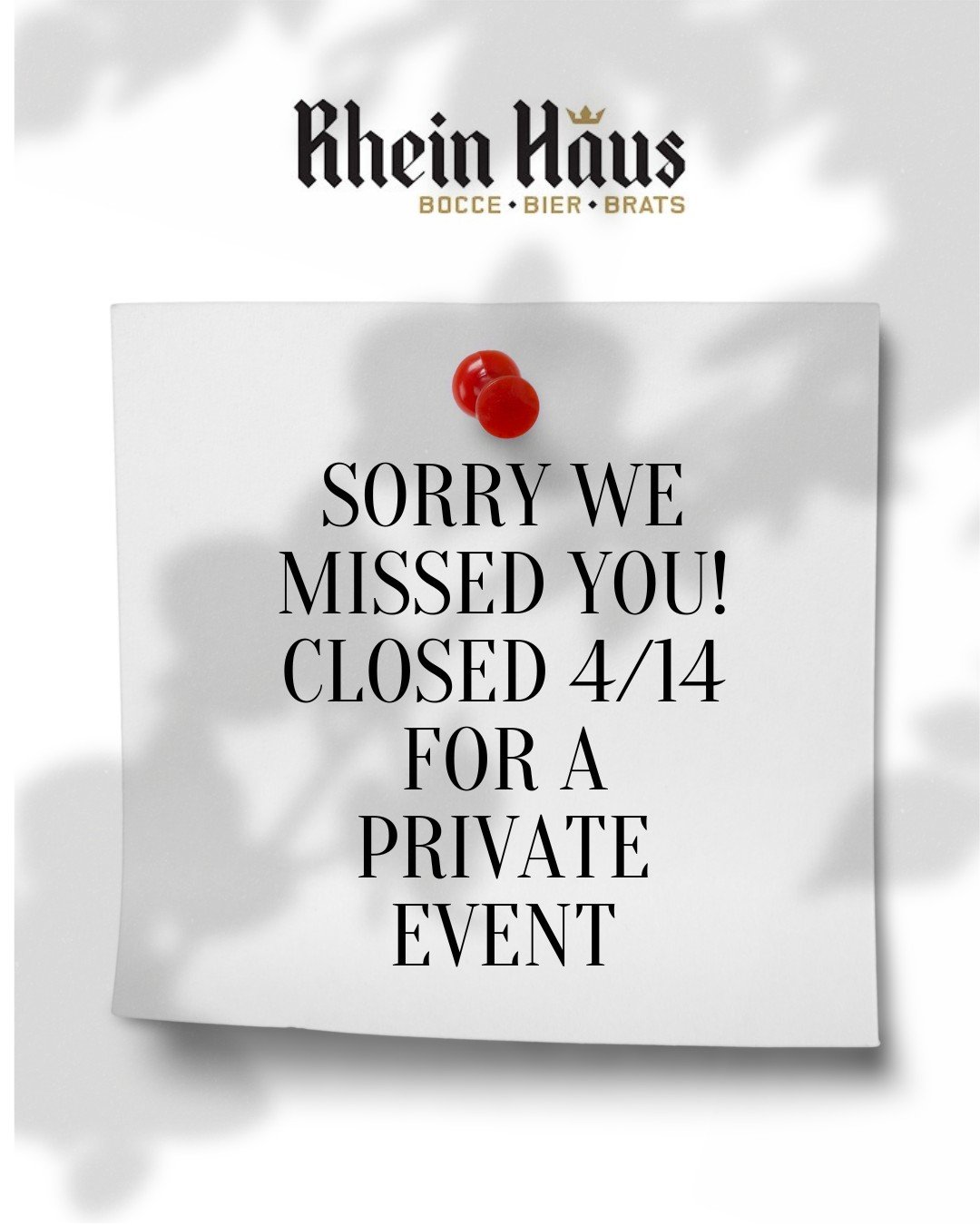 We will be open on Wed 4/15 normal hours!!