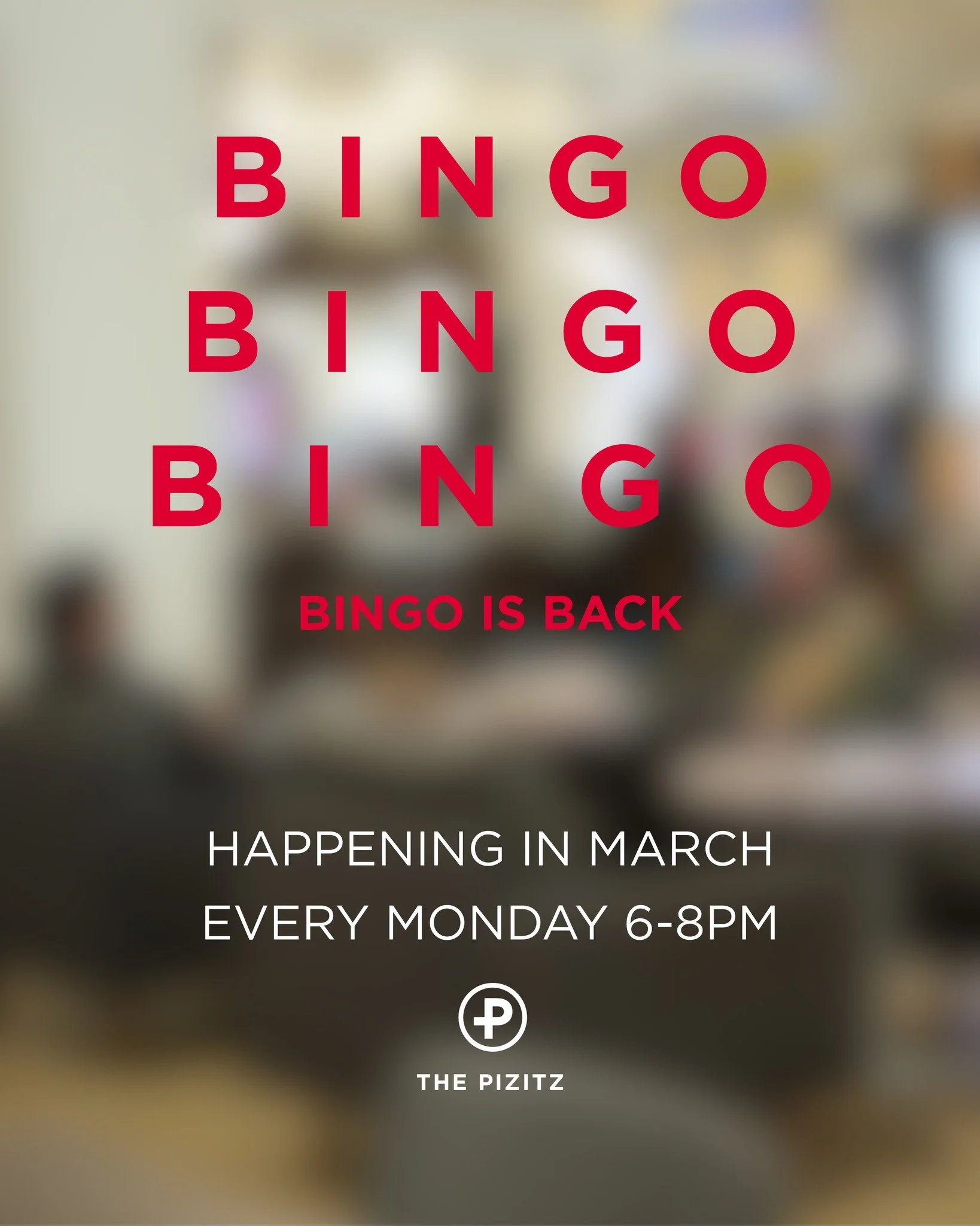 BINGO IS BACK!

Join us at The Pizitz every Monday in March from 6&ndash;8 PM for bingo, drinks, and a good time.

See you tonight! 👀