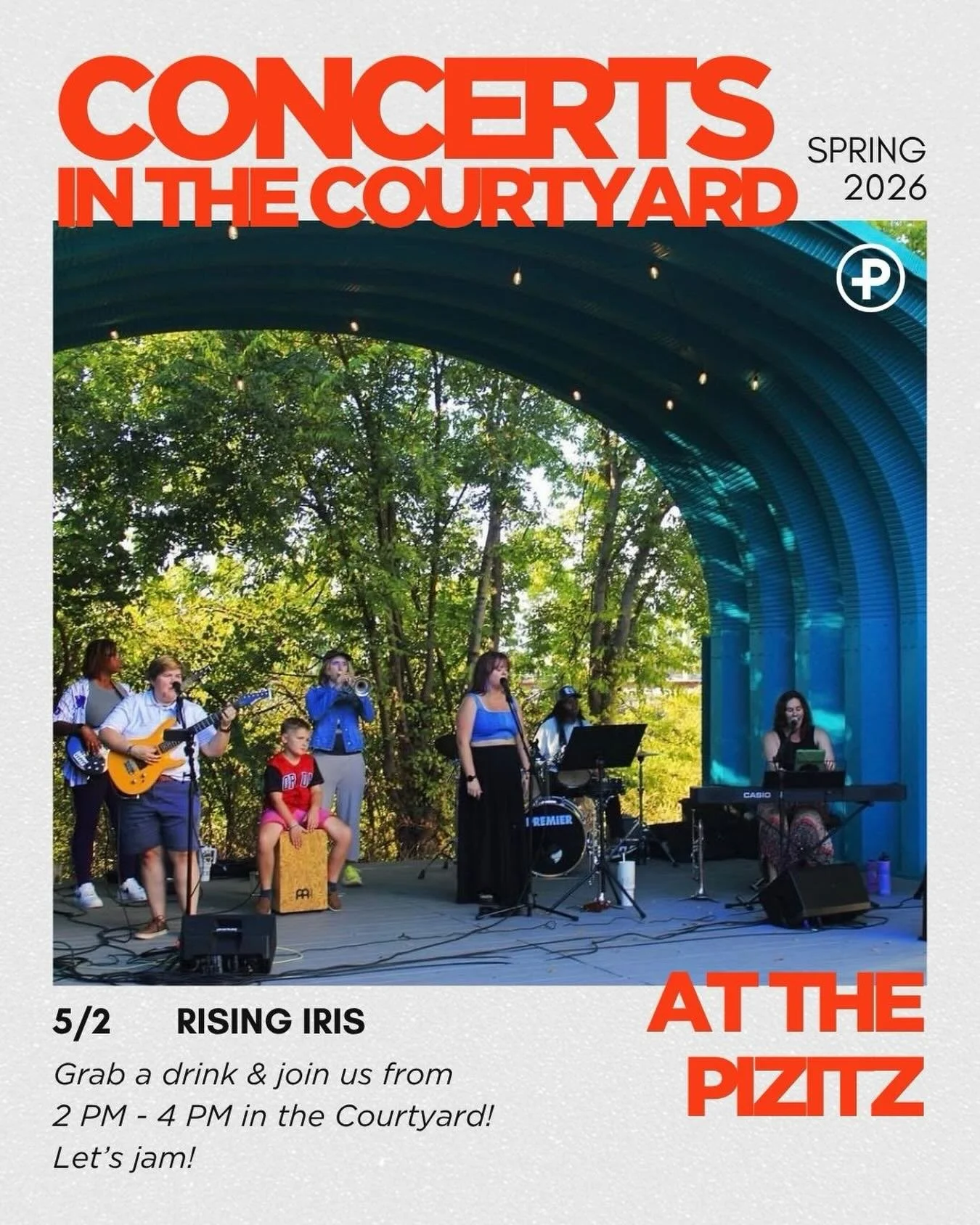 New month, same courtyard vibes 🙌🎶 Kick off May with Rising Iris on 5/2 from 2&ndash;4 PM. Grab a drink and come hang with us!