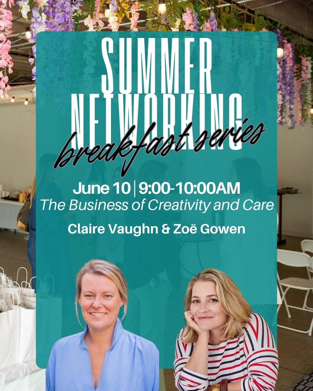 Summer Networking Breakfast Series with Forge + Malone Unlimited

Join Claire Vaughn, Head of School at Advent Episcopal School, and interior designer and entrepreneur Zo&euml; Gowen for "The Business of Creativity and Care"

TOMORROW, June