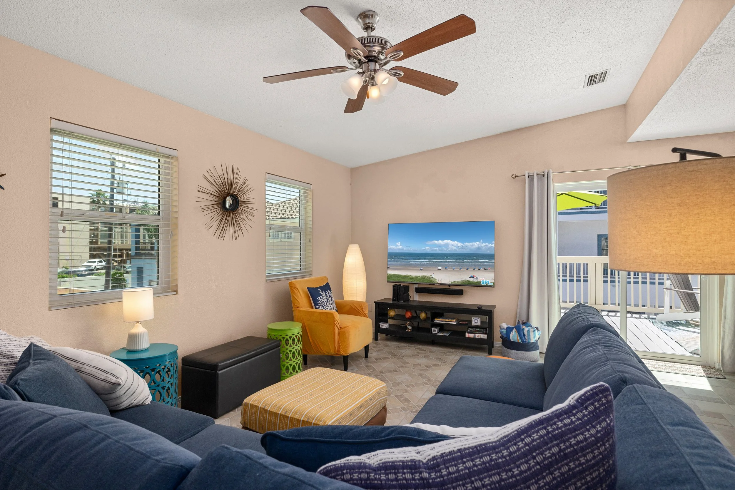 Living room w/65" TV with roku