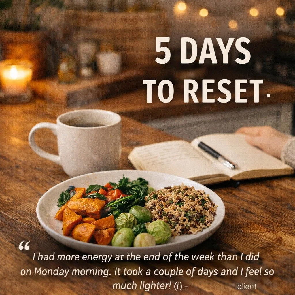 You don&rsquo;t need a month-long overhaul to feel amazing. Just 5 days of simple, nourishing foods can reset your energy, focus, and mood.

Sarah said it best after our last reset:
"I had more energy at the end of the week than I did on Monday 