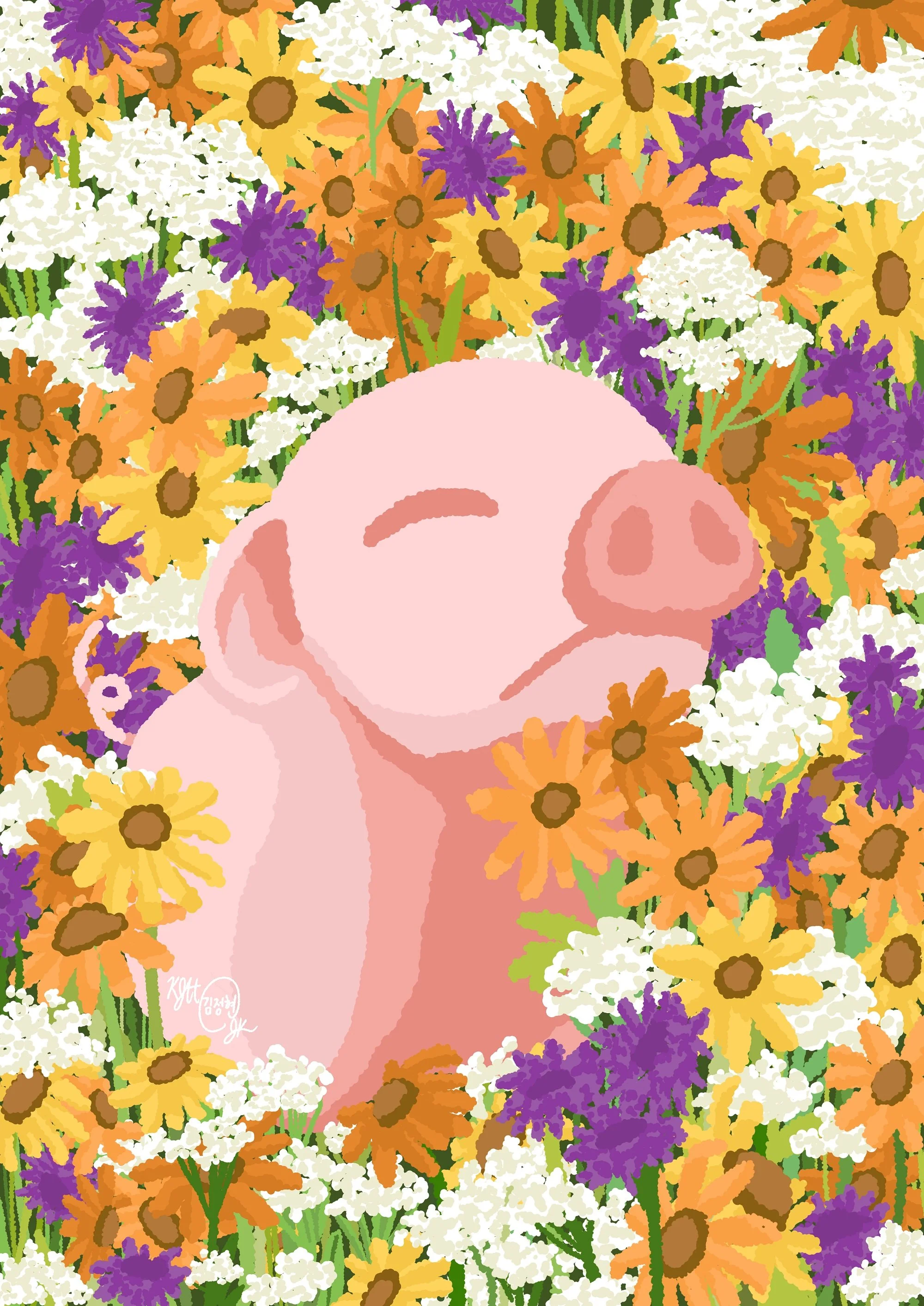 Oink Among the Flowers.jpg