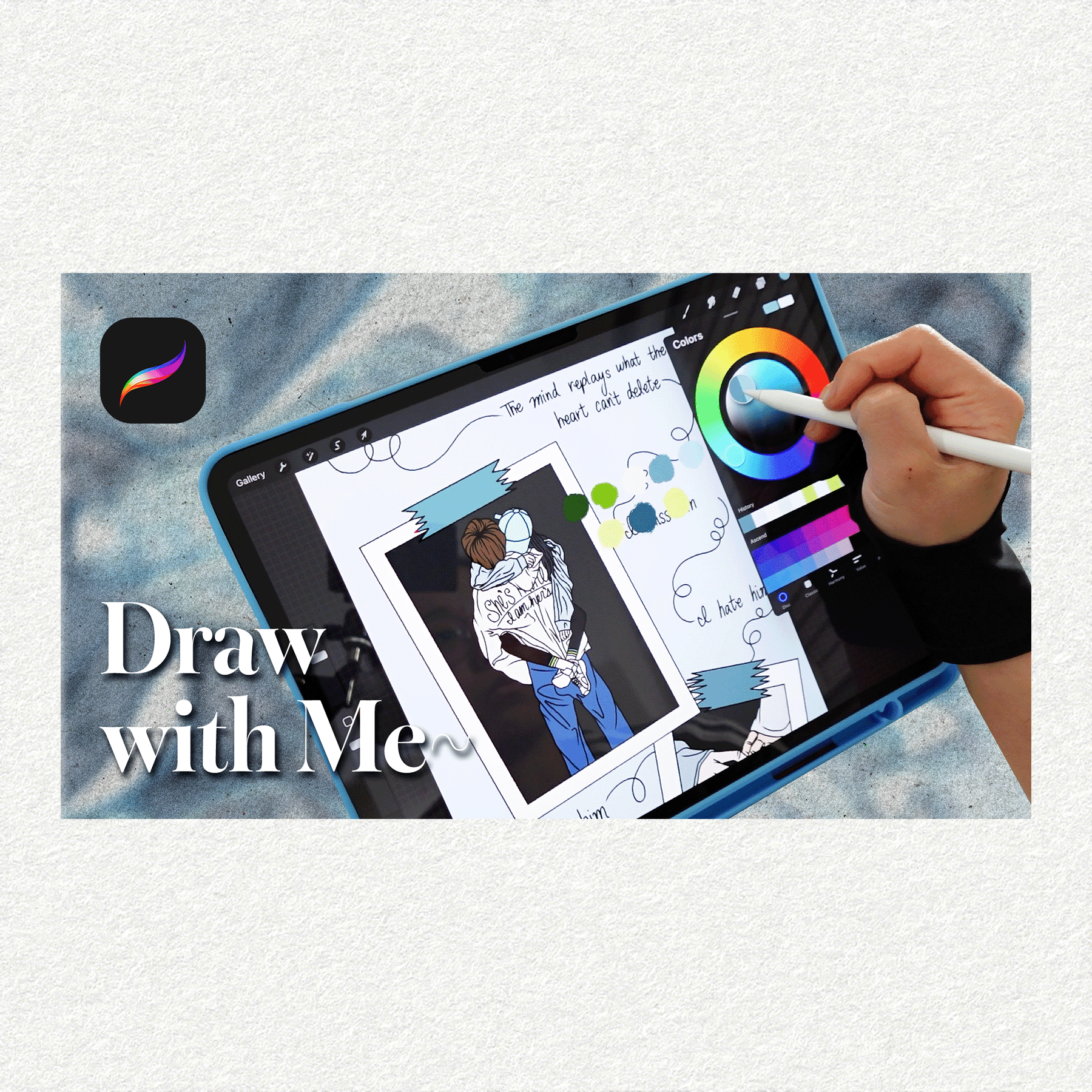 Draw with me on the iPad~ 🩵🩵📸🐍🦋 | Procreate Art | CJKKJH's Digital Art Process Break Down❣️📝